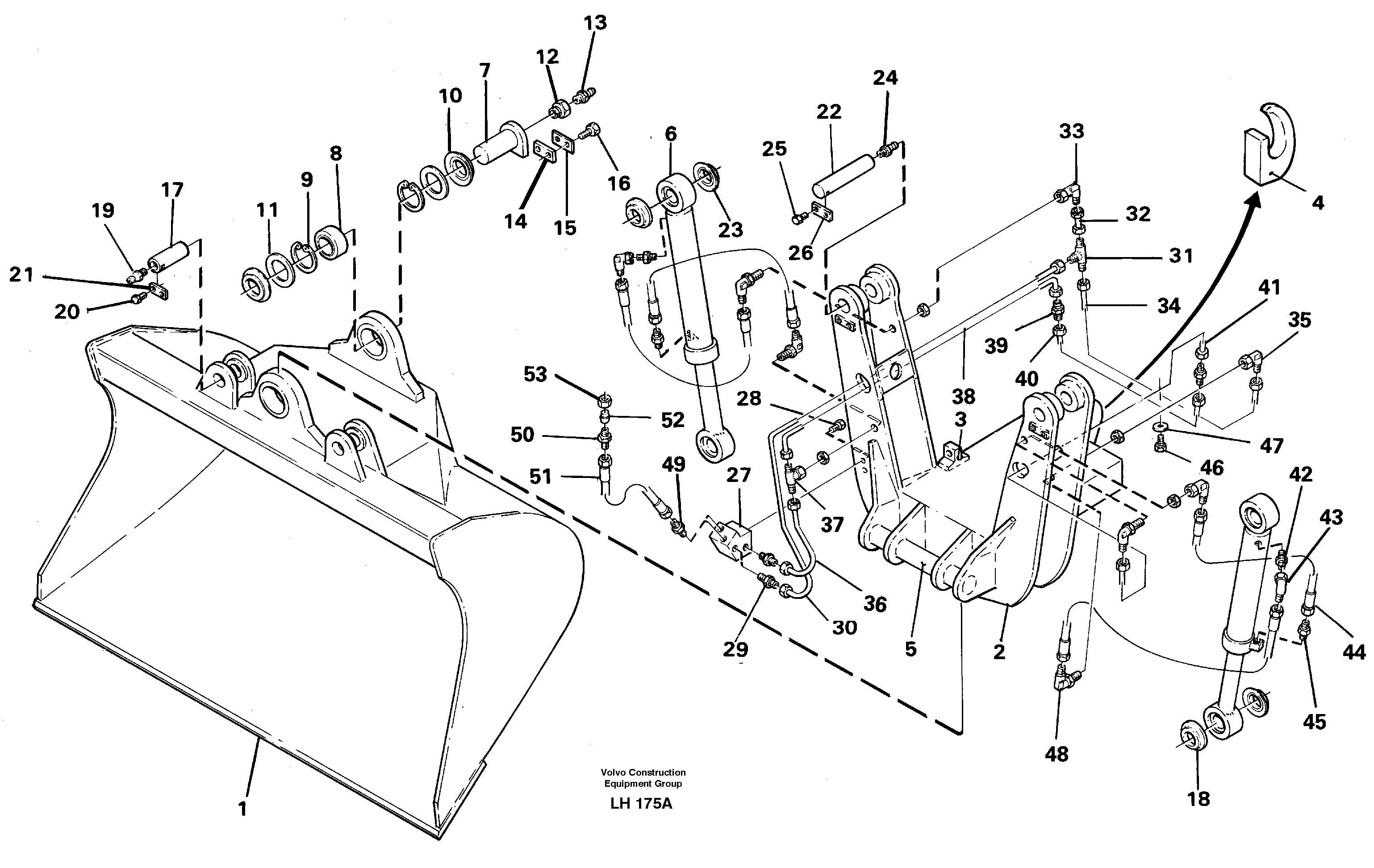 Articulated slope buckets — volvo parts diagram