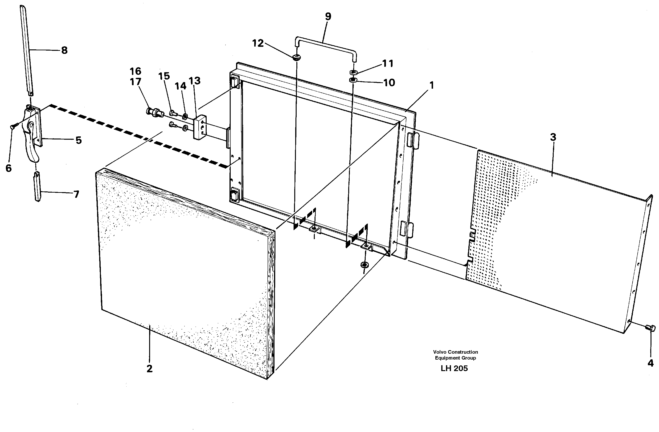 Door Lh, rear — volvo parts diagram