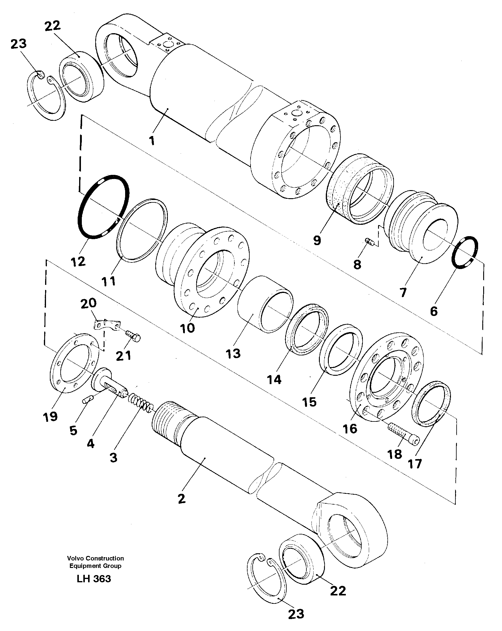 Outrigger cylinder  14257777 — volvo parts diagram
