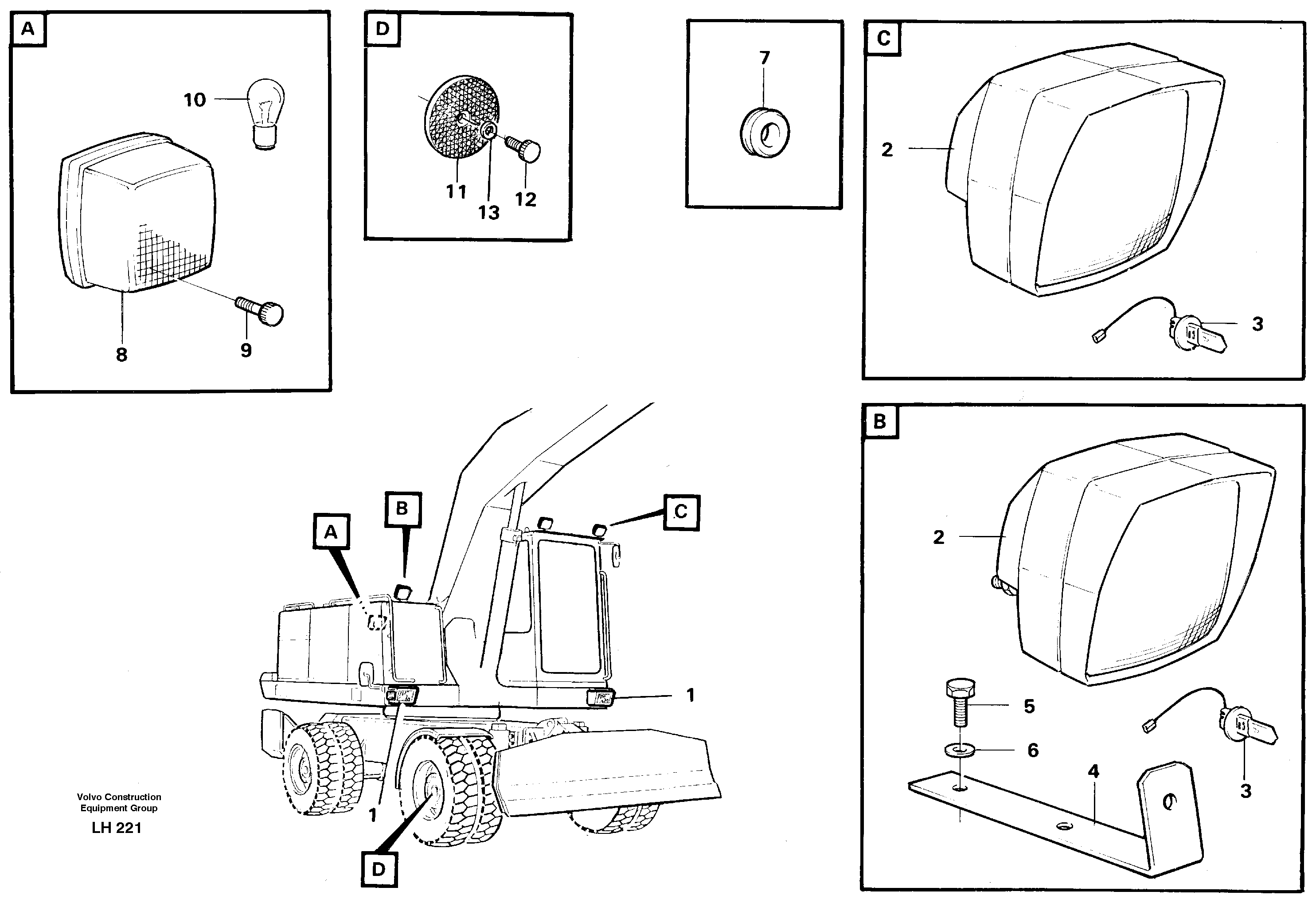 Lighting, front — volvo parts diagram