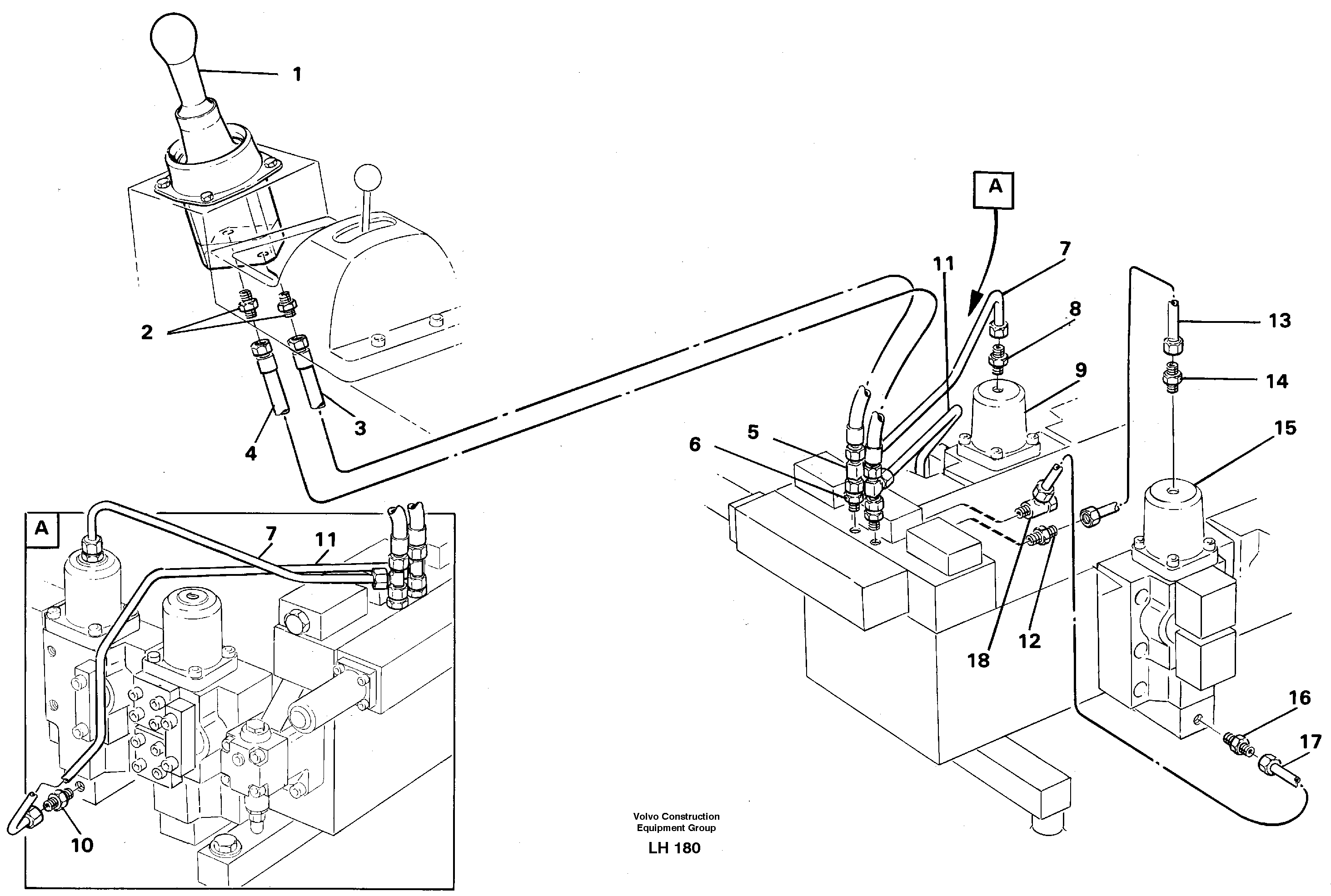 Servo hydraulics, bucket — volvo parts diagram