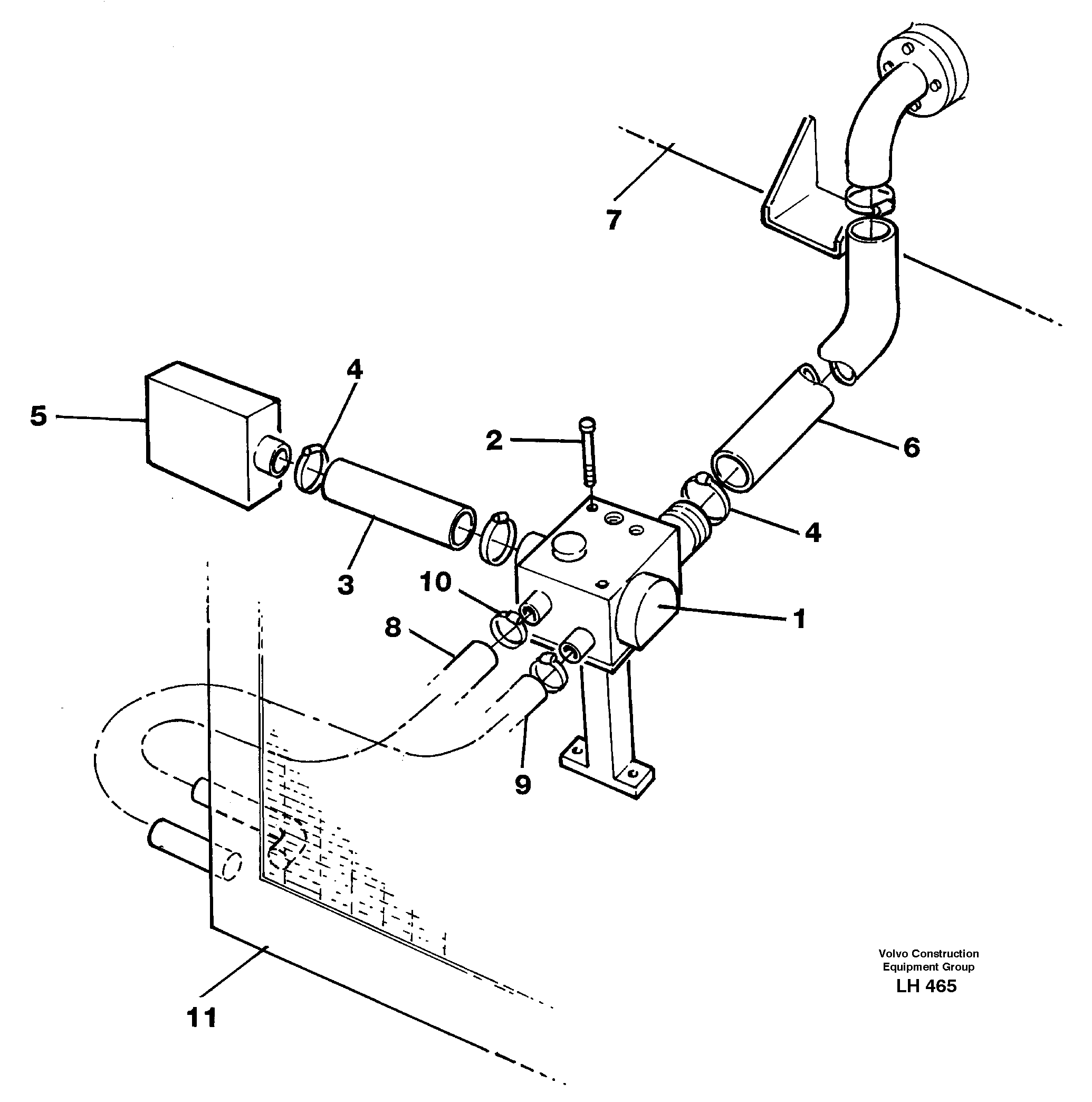Hydraulic system, oil cooler — volvo parts diagram