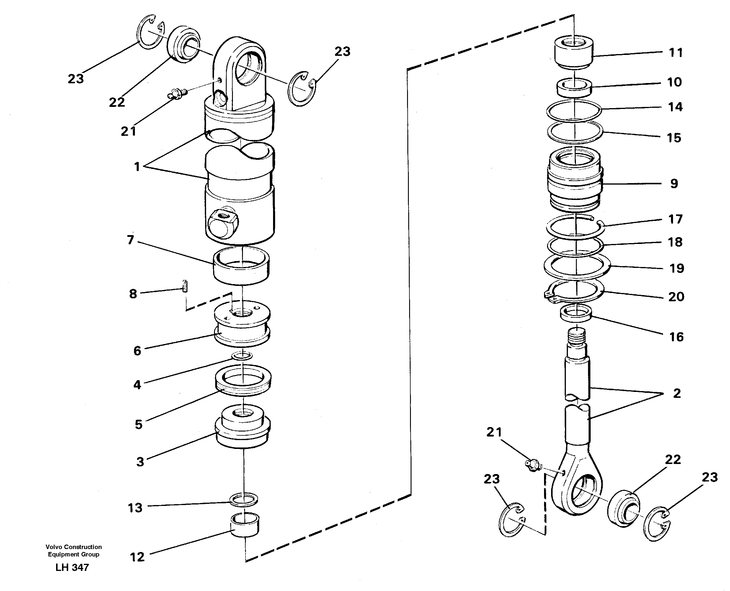 Hydraulic cylinder — volvo parts diagram