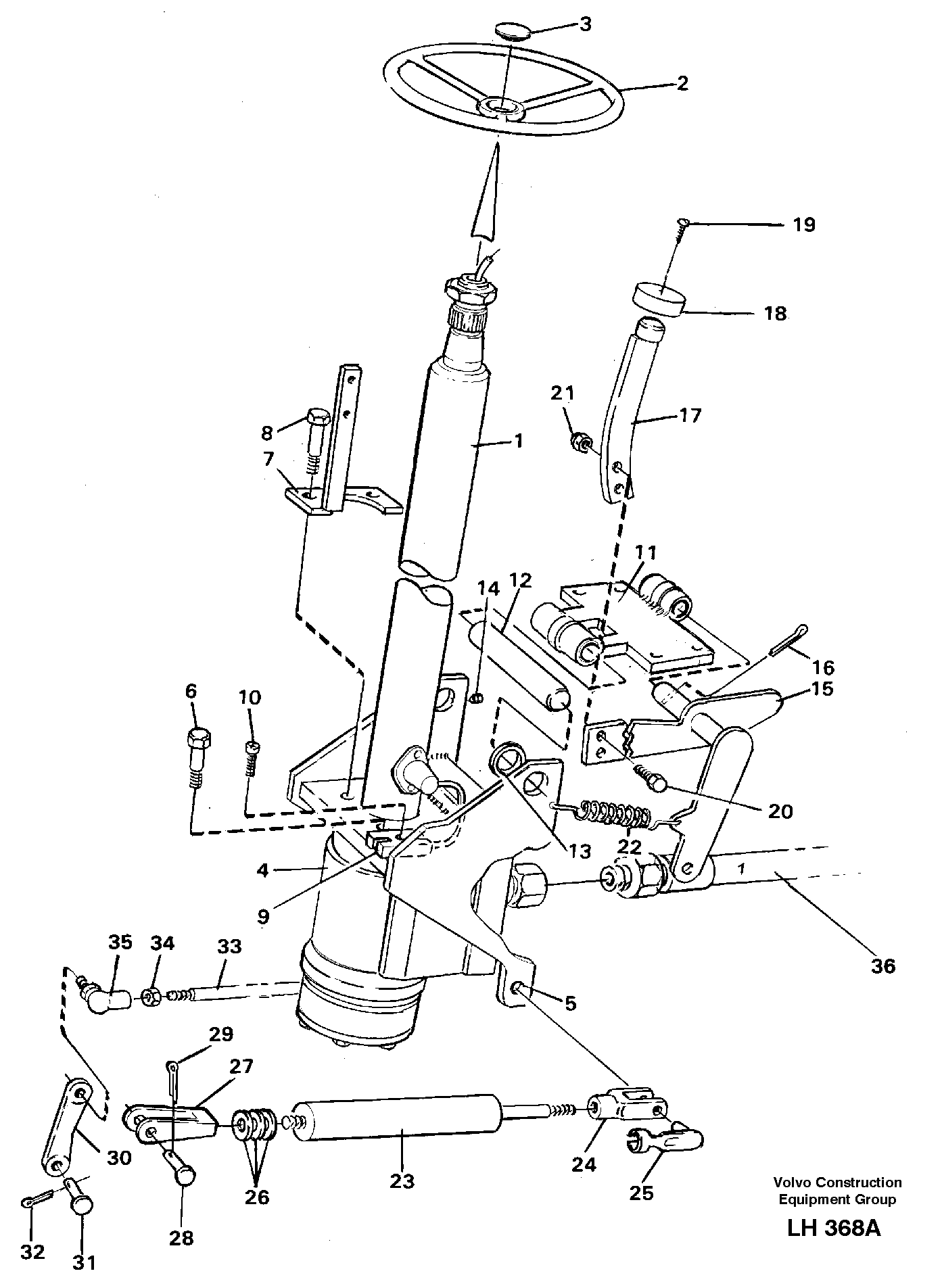 Adjustable steering column — volvo parts diagram