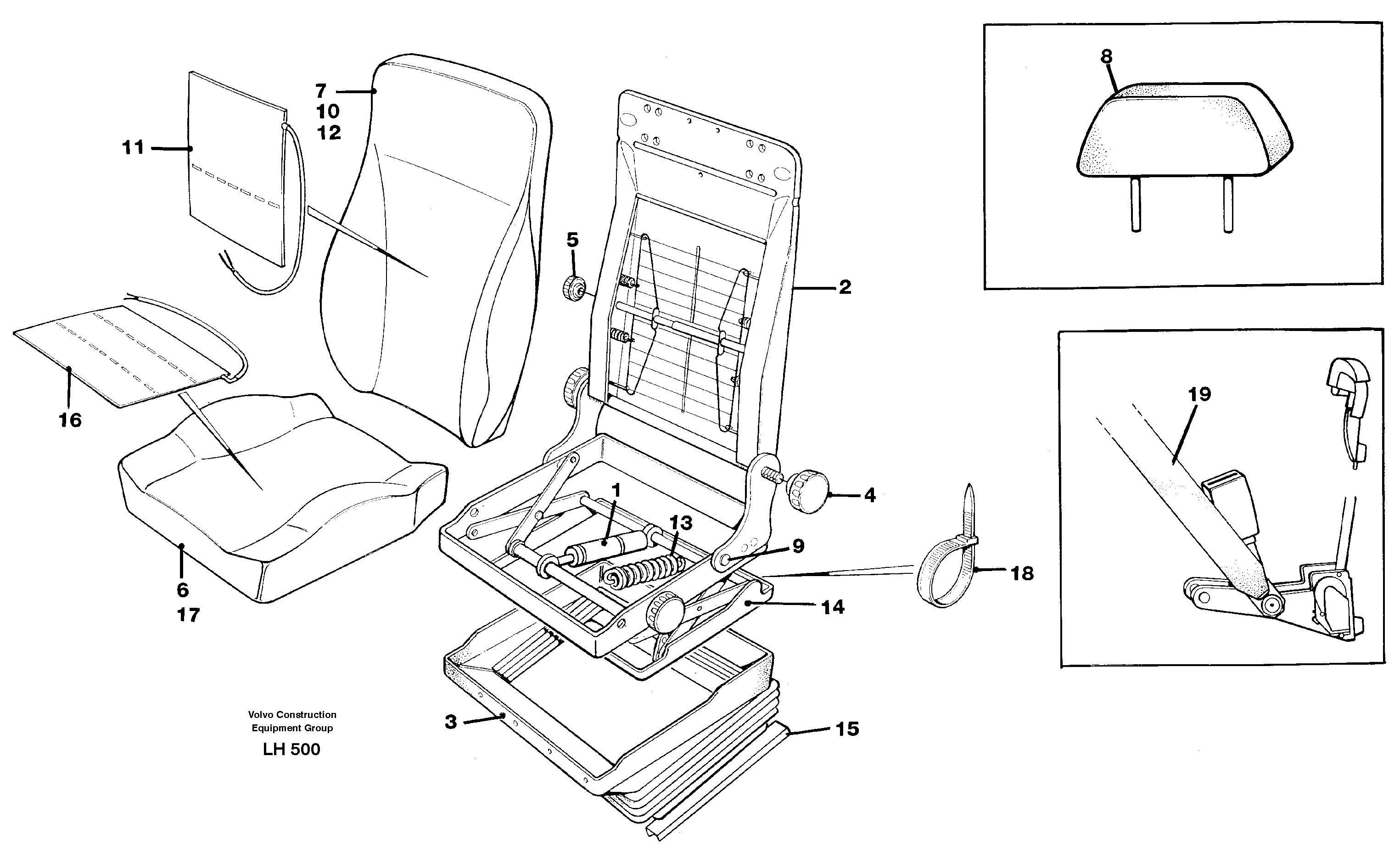 Operator seat Be-ge — volvo parts diagram