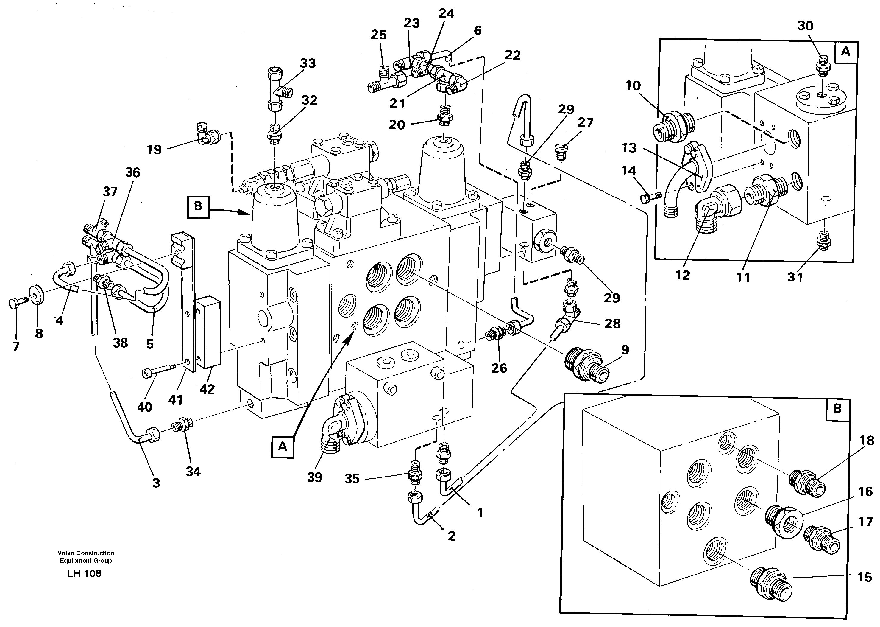 Slew valve assembly Nippels — volvo parts diagram