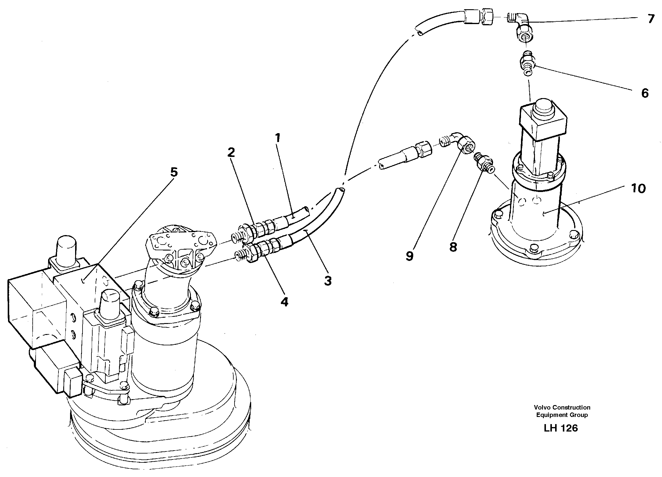 Hydraulic system, Outriggers, Dozer blade (superstructure) — volvo parts diagram