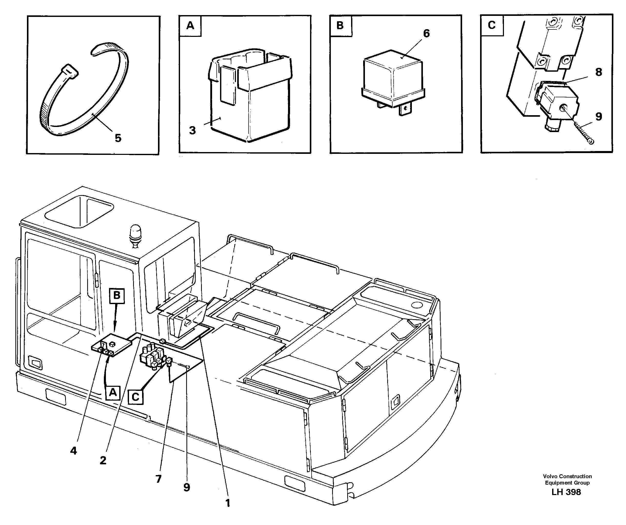 Electric installation for materials handling equipment.  14258081, 14258084 — volvo parts diagram