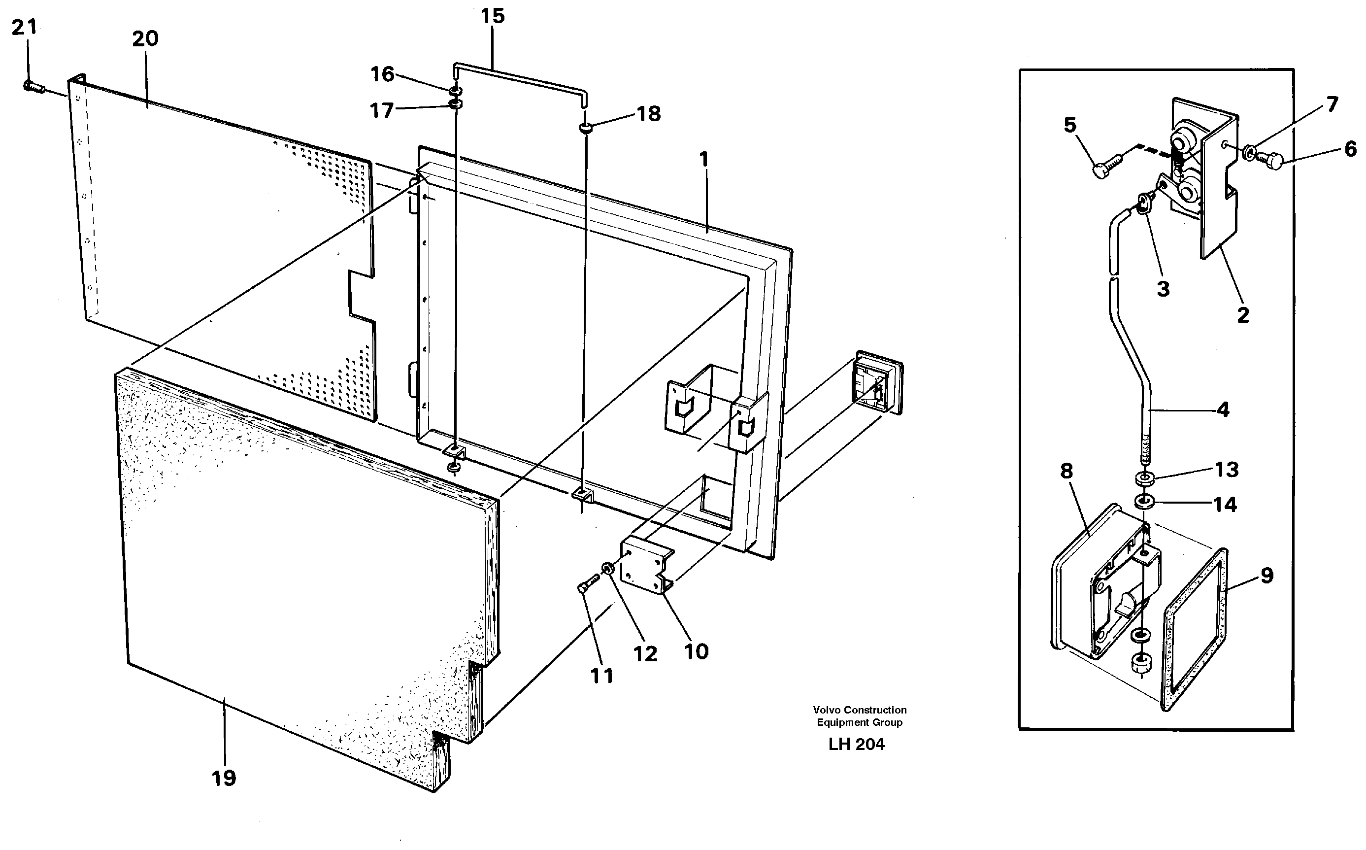 Door Rh, rear — volvo parts diagram