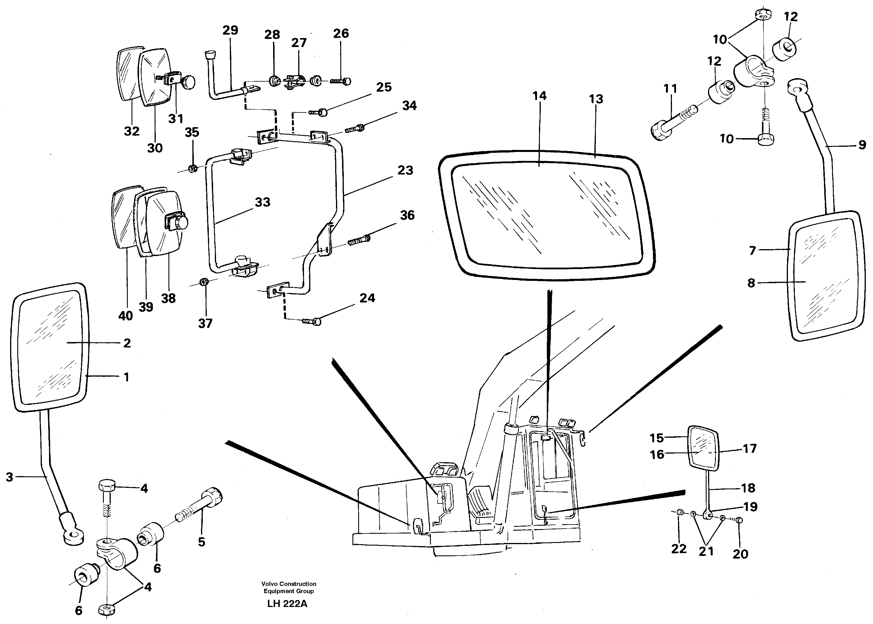 Rear view mirror — volvo parts diagram