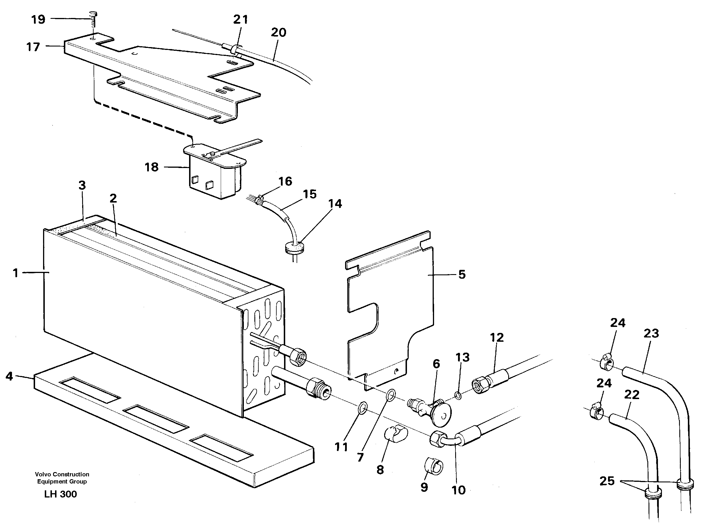 Evaporator with fitting parts Cooling agent R12  SER NO -1492+ 1494 — volvo parts diagram