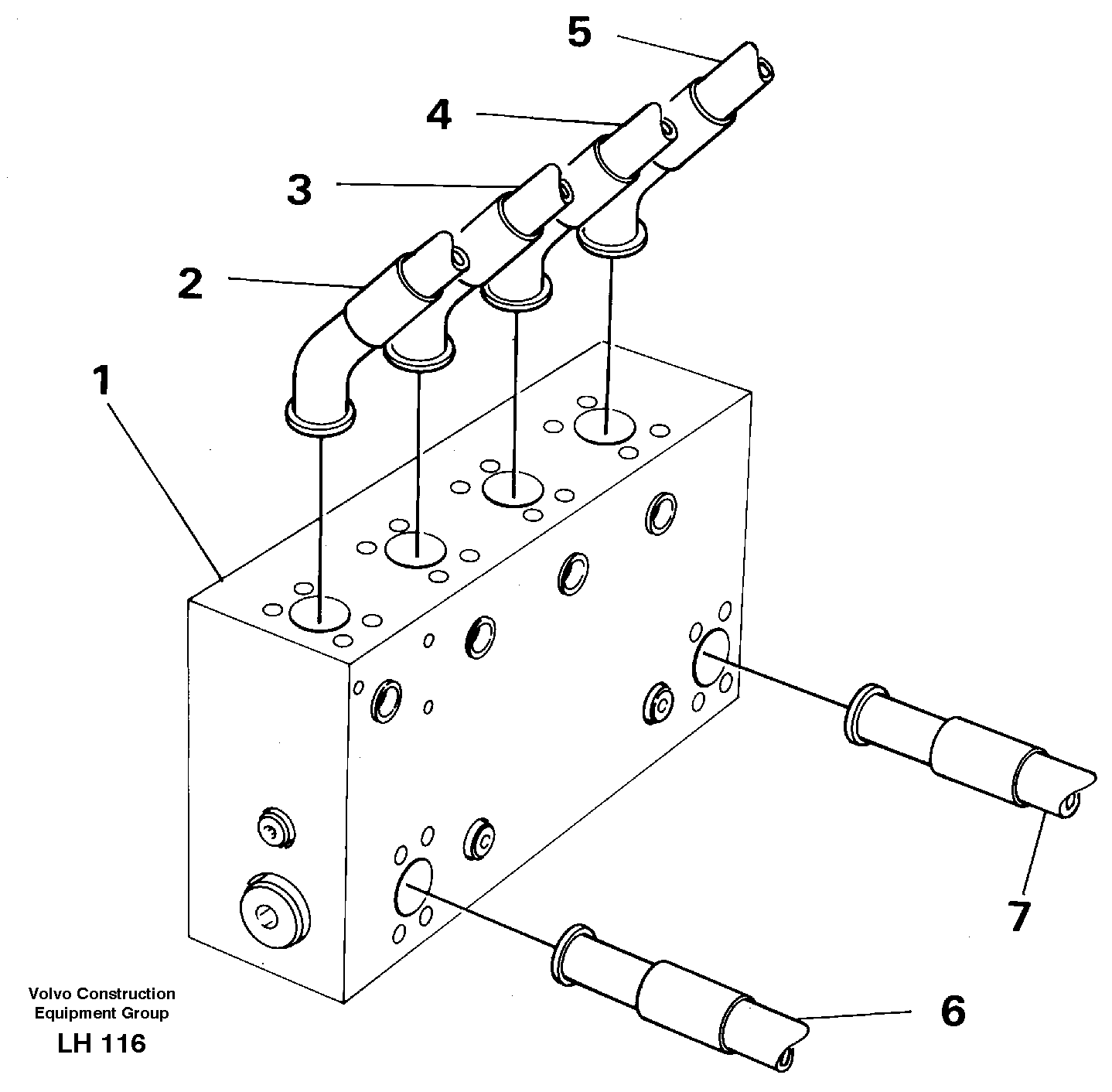 Connection block with hoses — volvo parts diagram