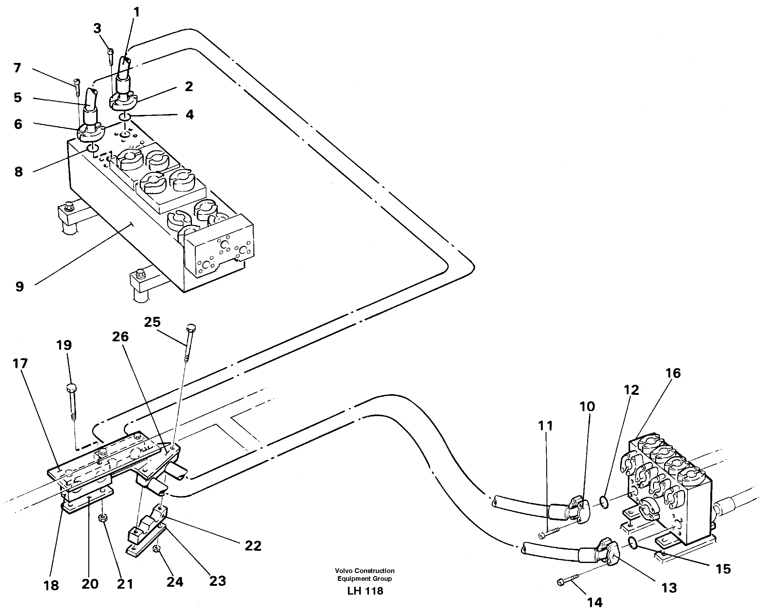 Hydraulic system, boom — volvo parts diagram