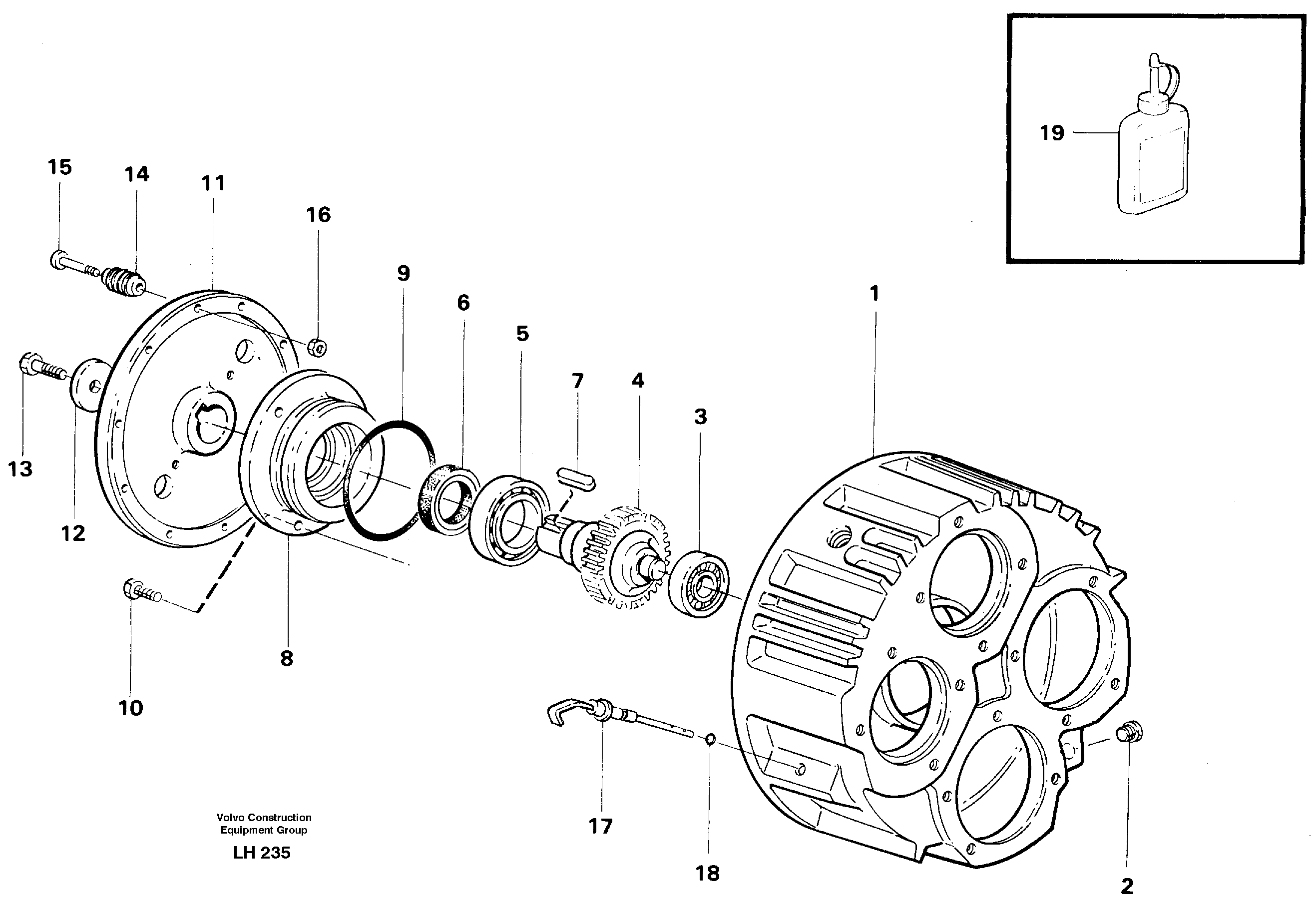 Pump gear box — volvo parts diagram