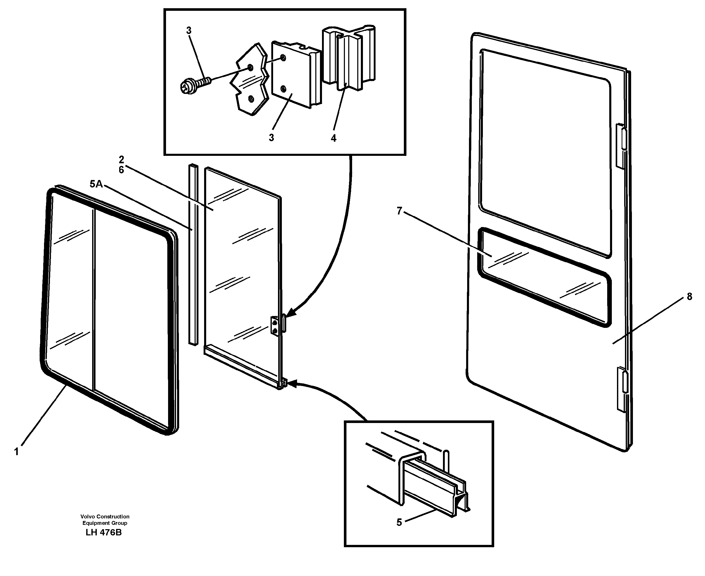 Sliding window  SER NO 1461 - — volvo parts diagram
