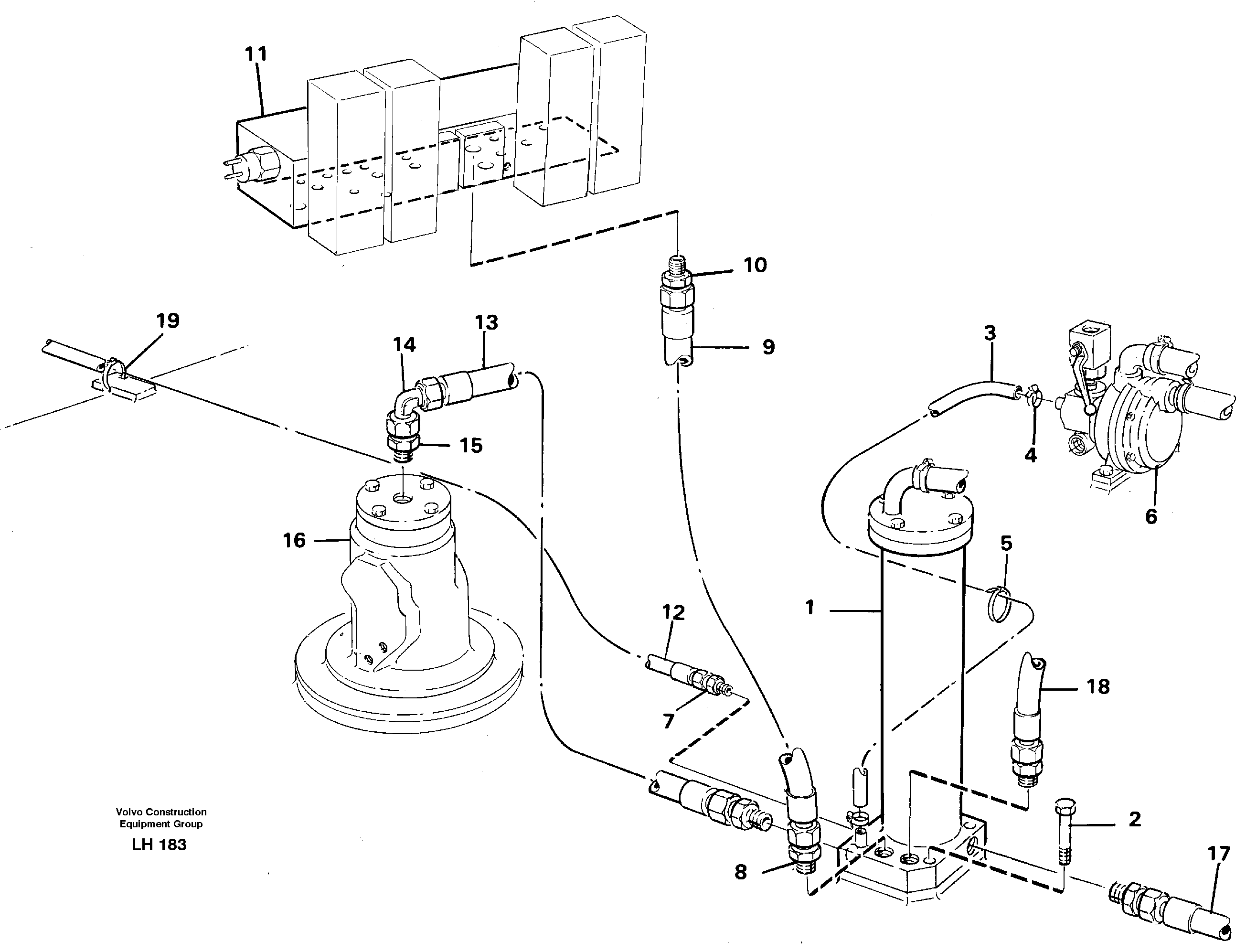 Leak oil filter incl. connections — volvo parts diagram