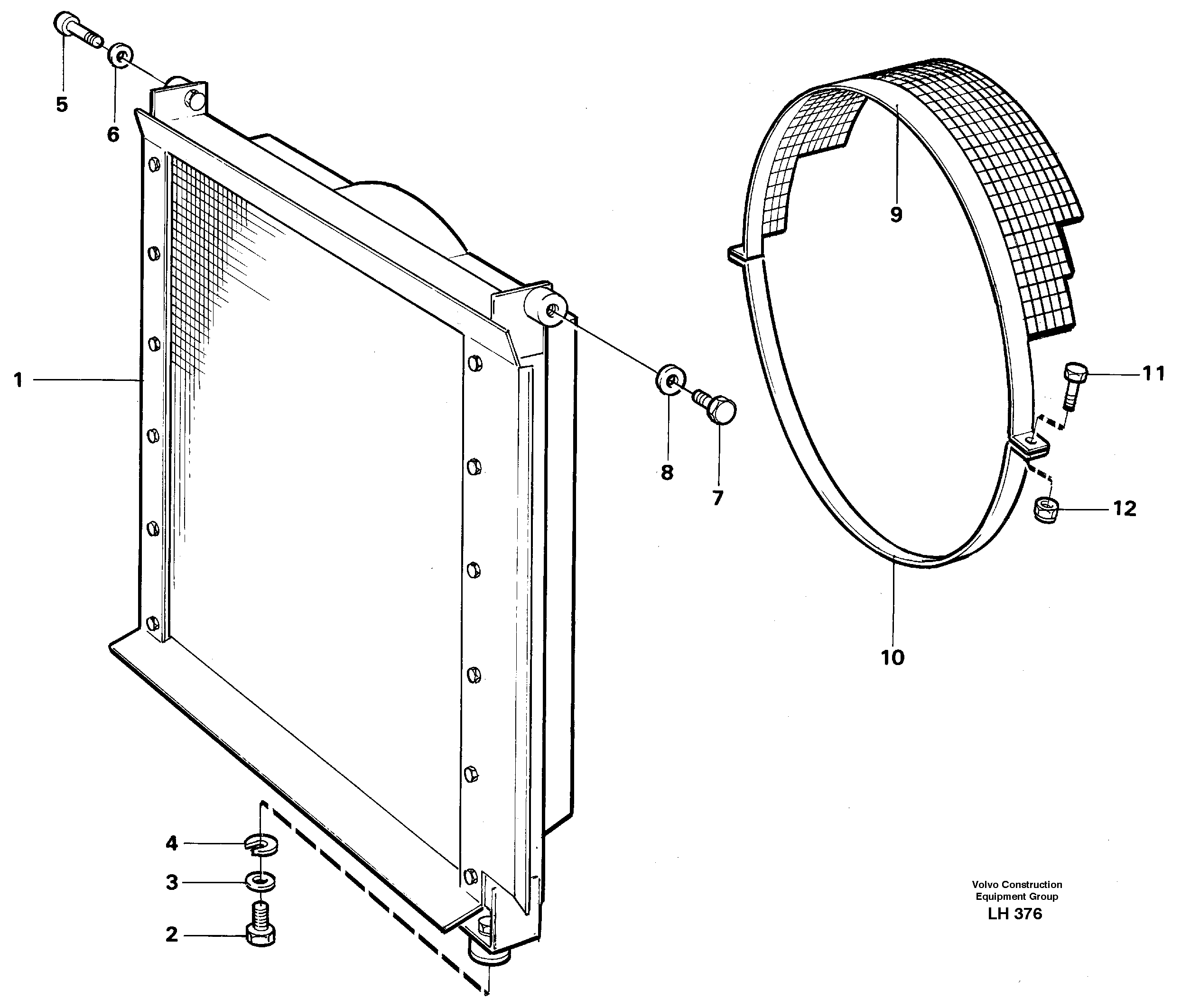 Radiator with fitting parts — volvo parts diagram