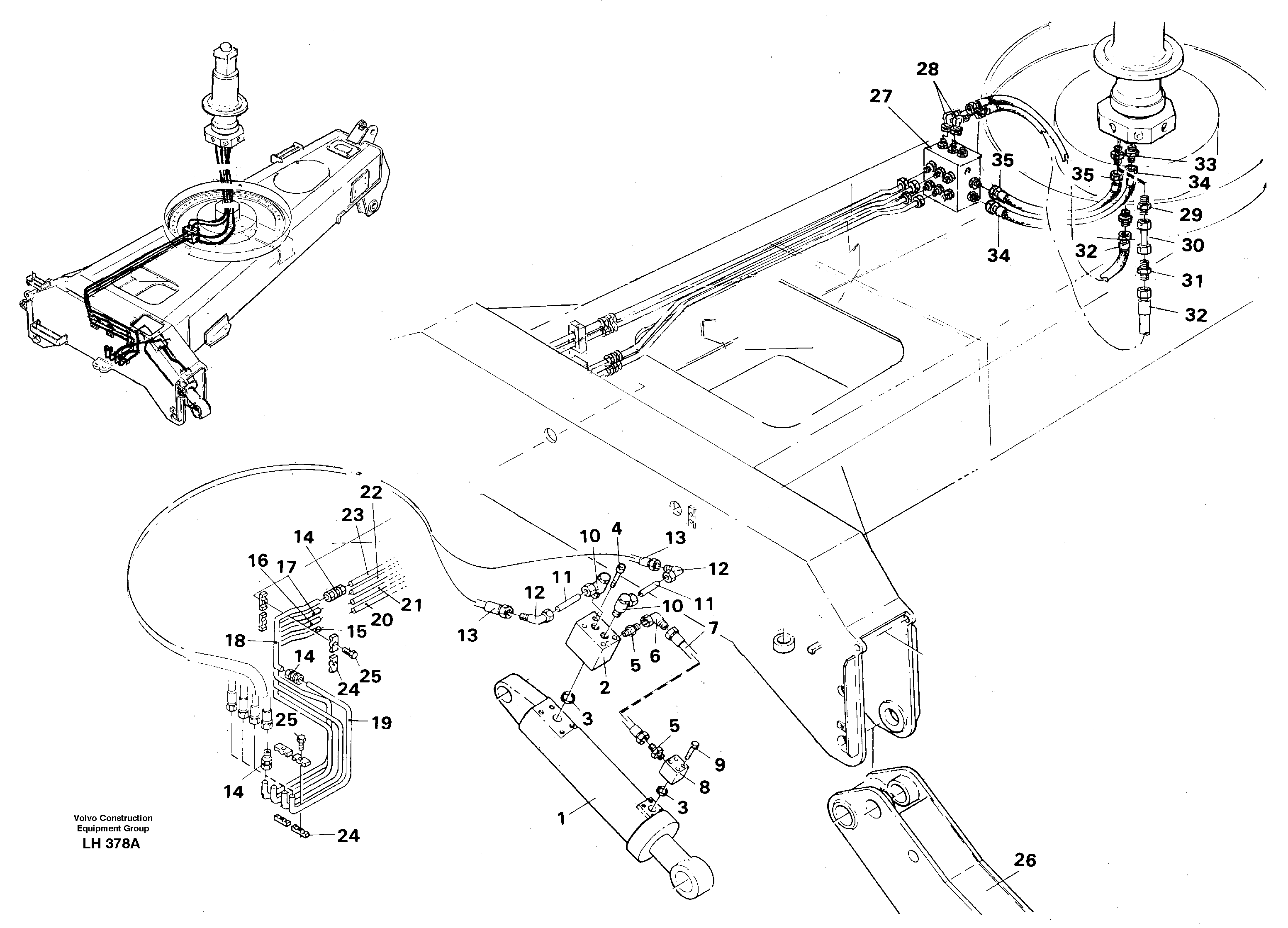 Hydraulic system, outriggers(undercarriage)  14238804, 14257777 — volvo parts diagram