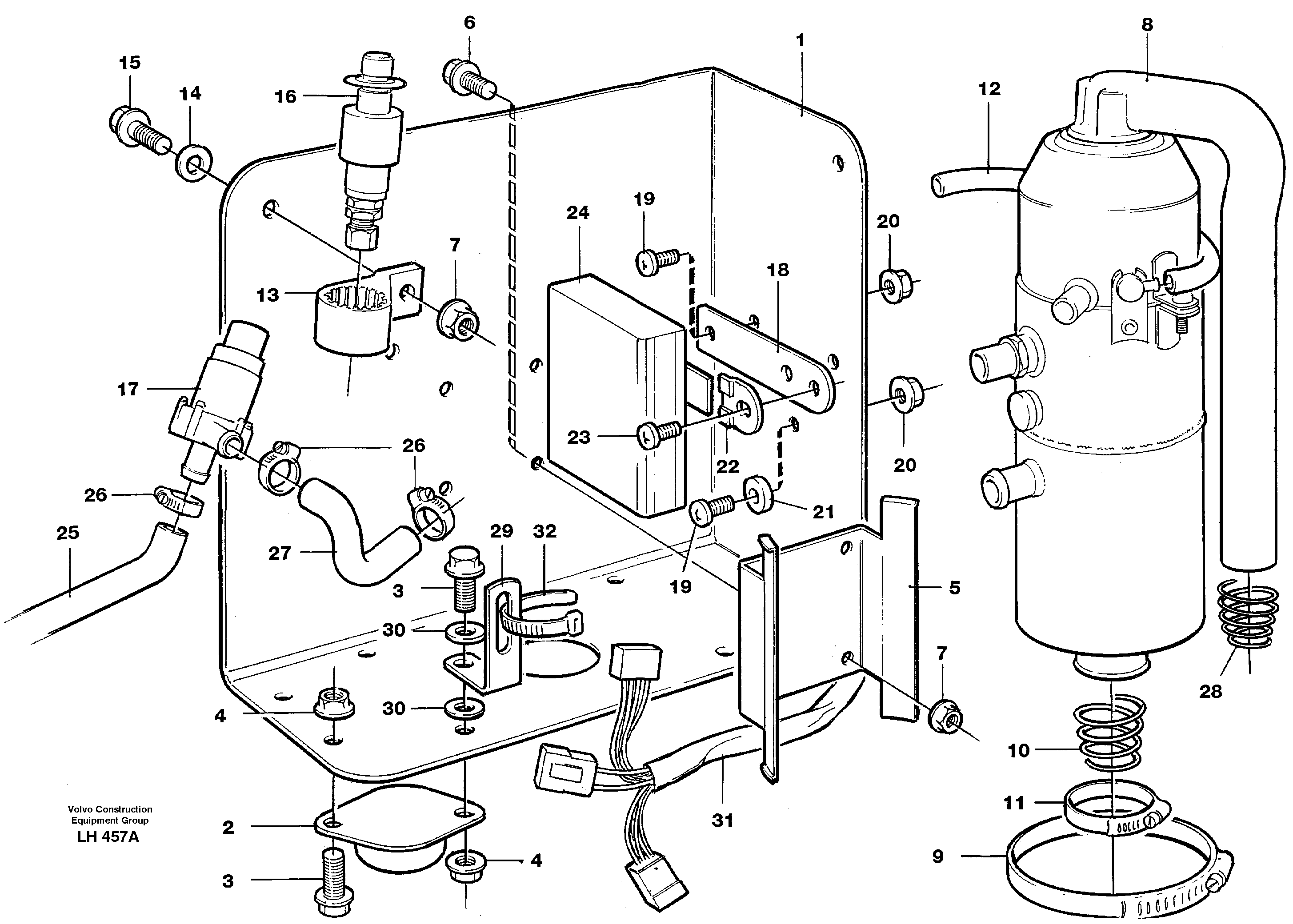 Heater, diesel — volvo parts diagram
