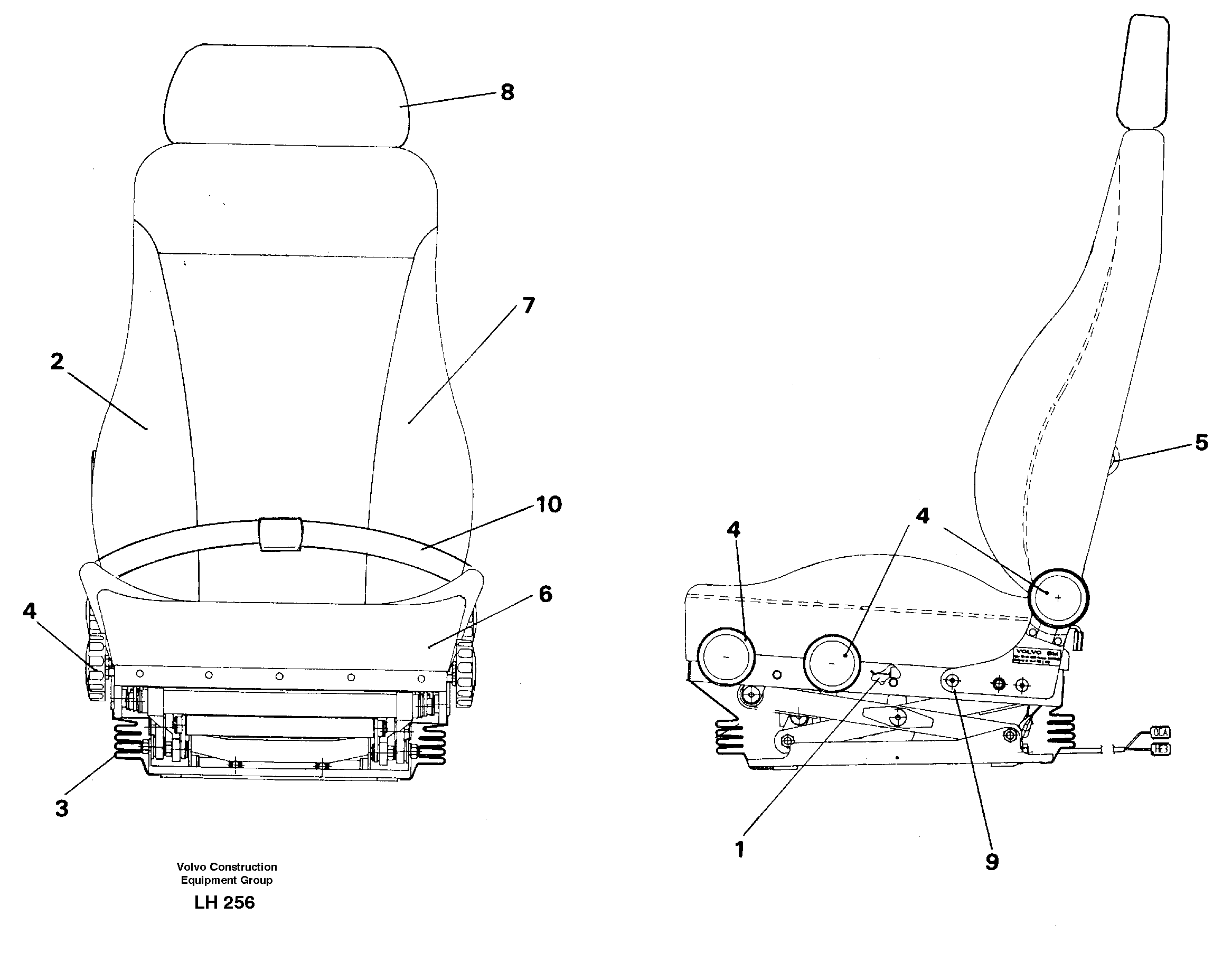 Operator's seat Be-ge — volvo parts diagram