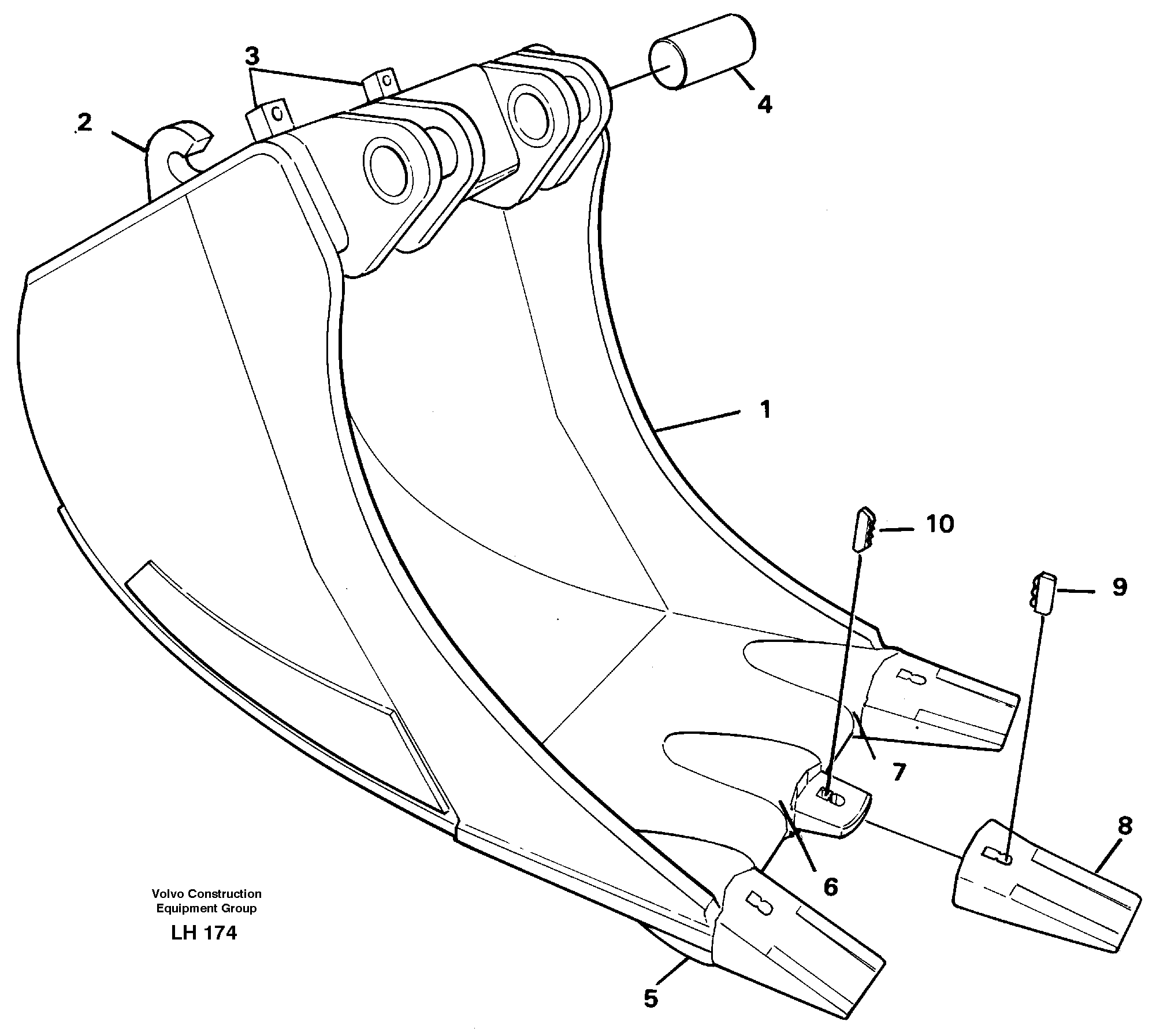 Cable bucket — volvo parts diagram