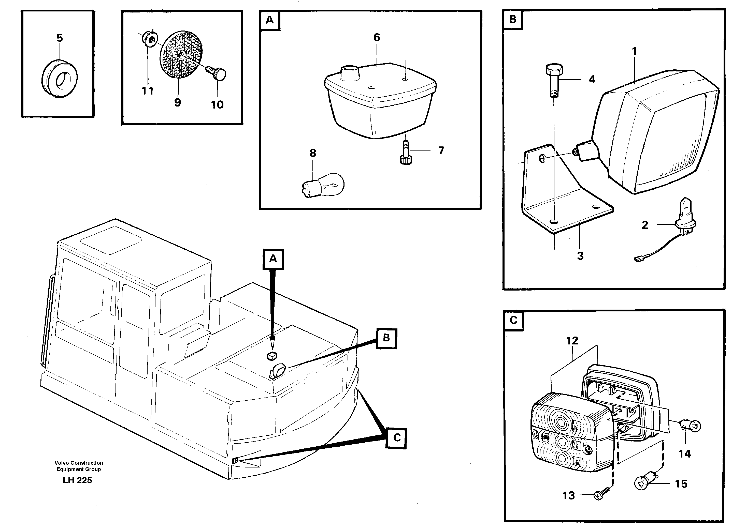 Lighting, rear — volvo parts diagram