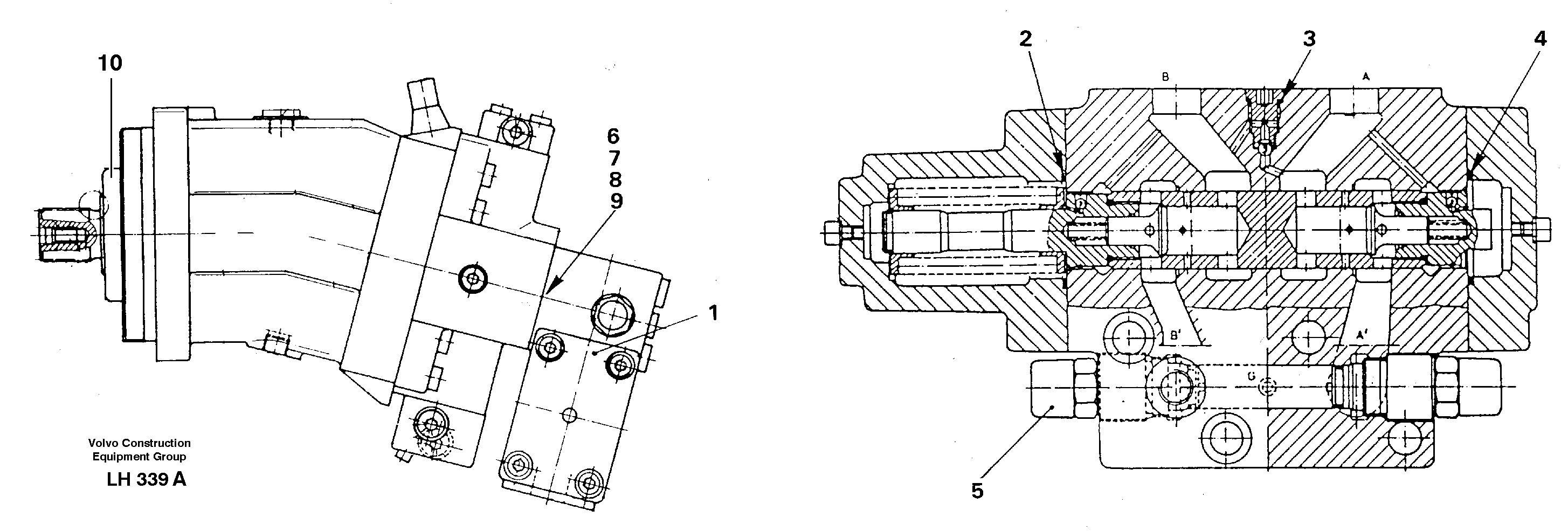 Hydraulic motor, transport. — volvo parts diagram