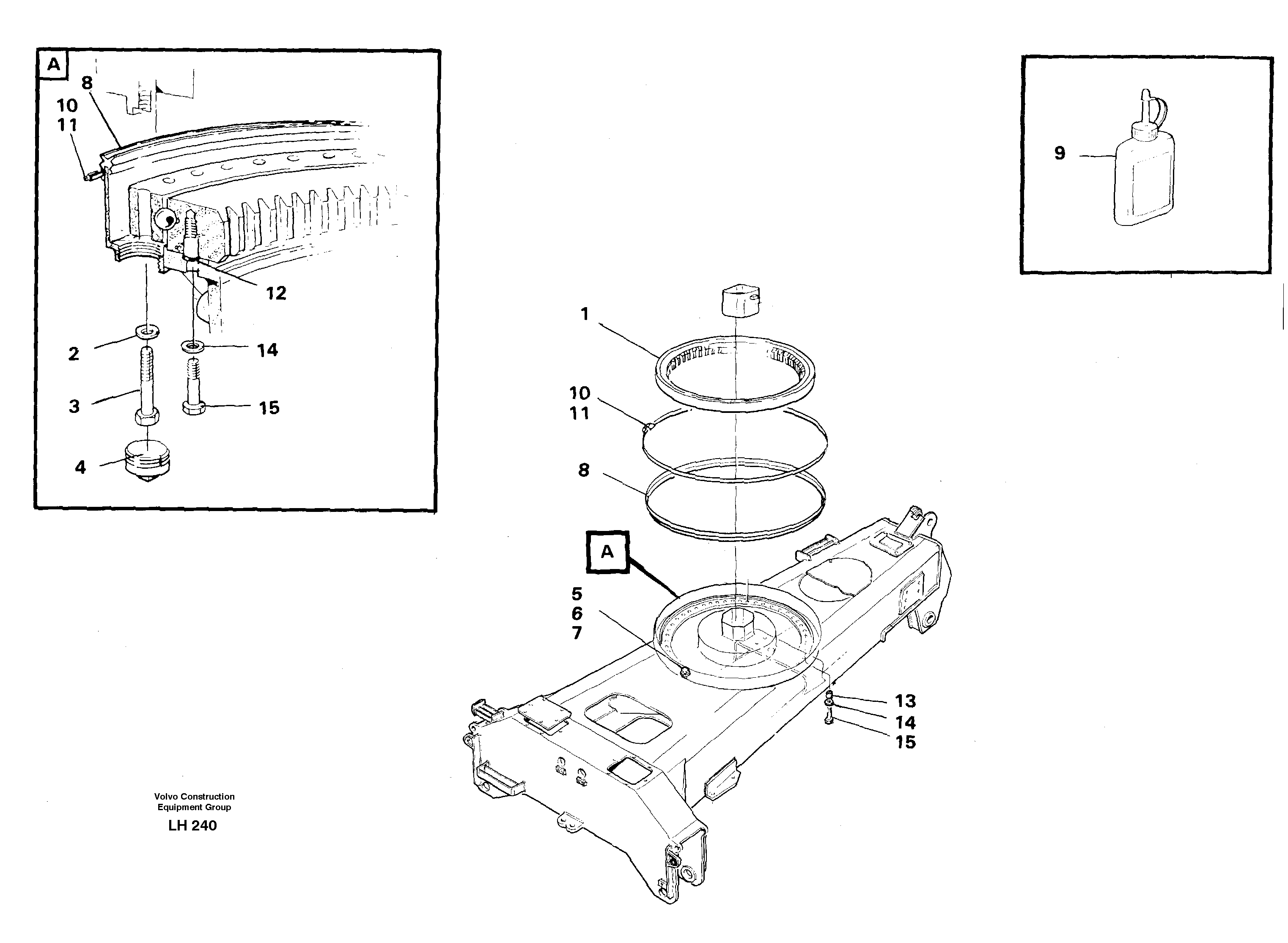 Slewing ring attachment — volvo parts diagram