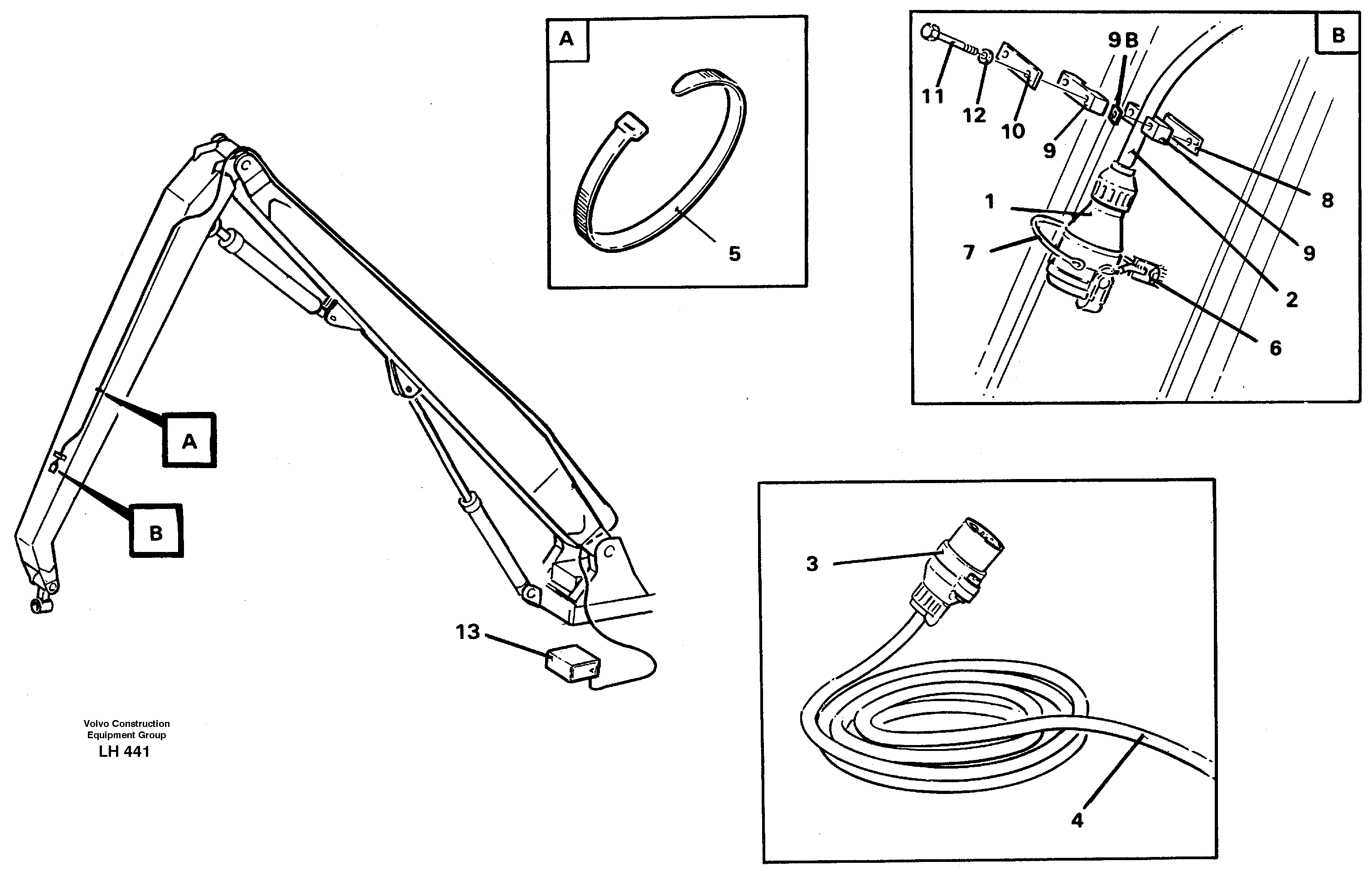 Magnet equipment Ohio, electric installation on handling boom and arm  14263260 — volvo parts diagram