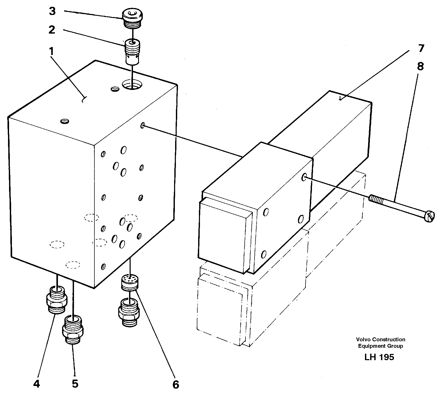 Valve block fo hydraulic quick fit  14246054 — volvo parts diagram