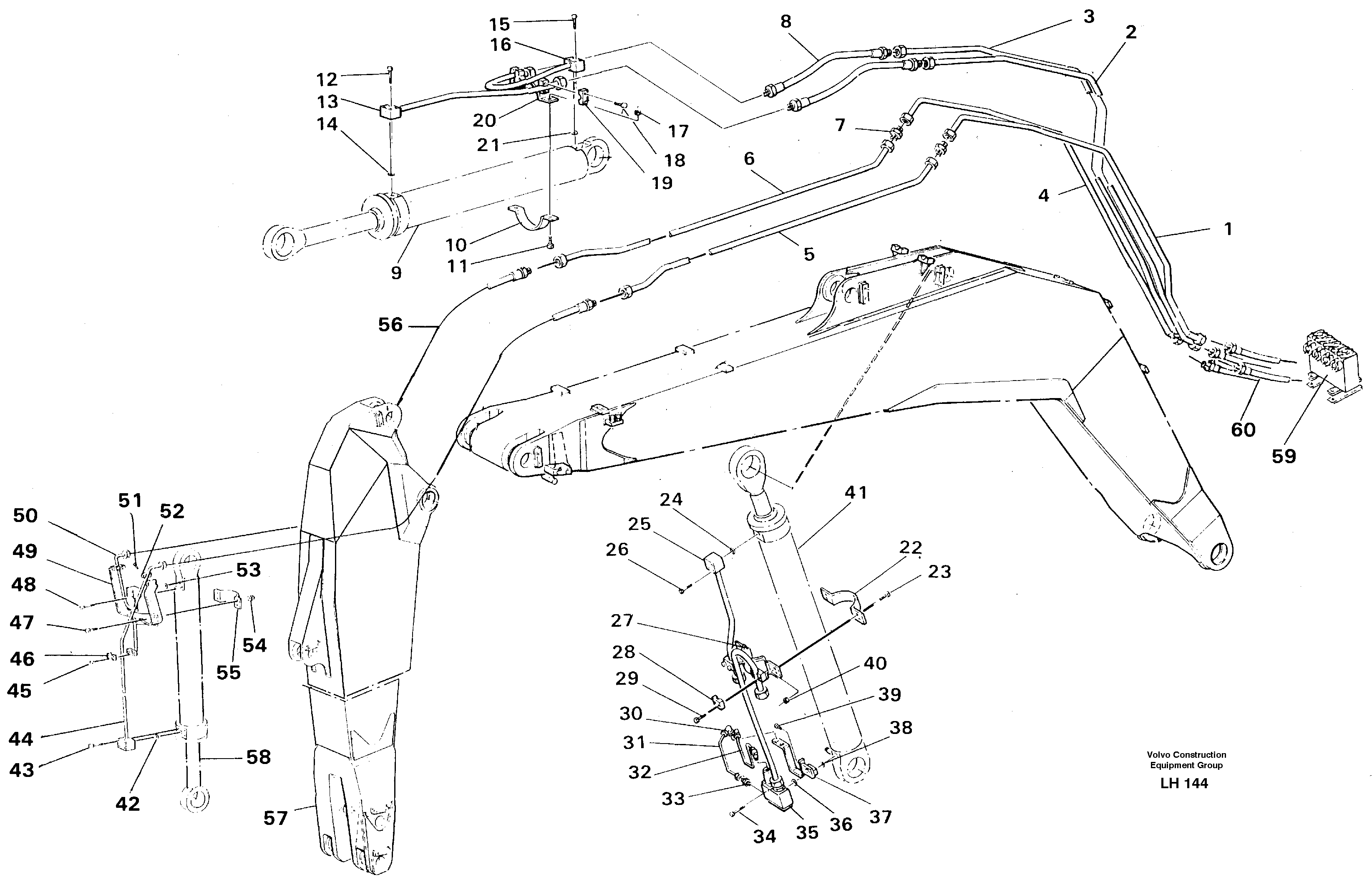 Hydr.backhoe equipm.5.20mdipper arm 2.80m — volvo parts diagram