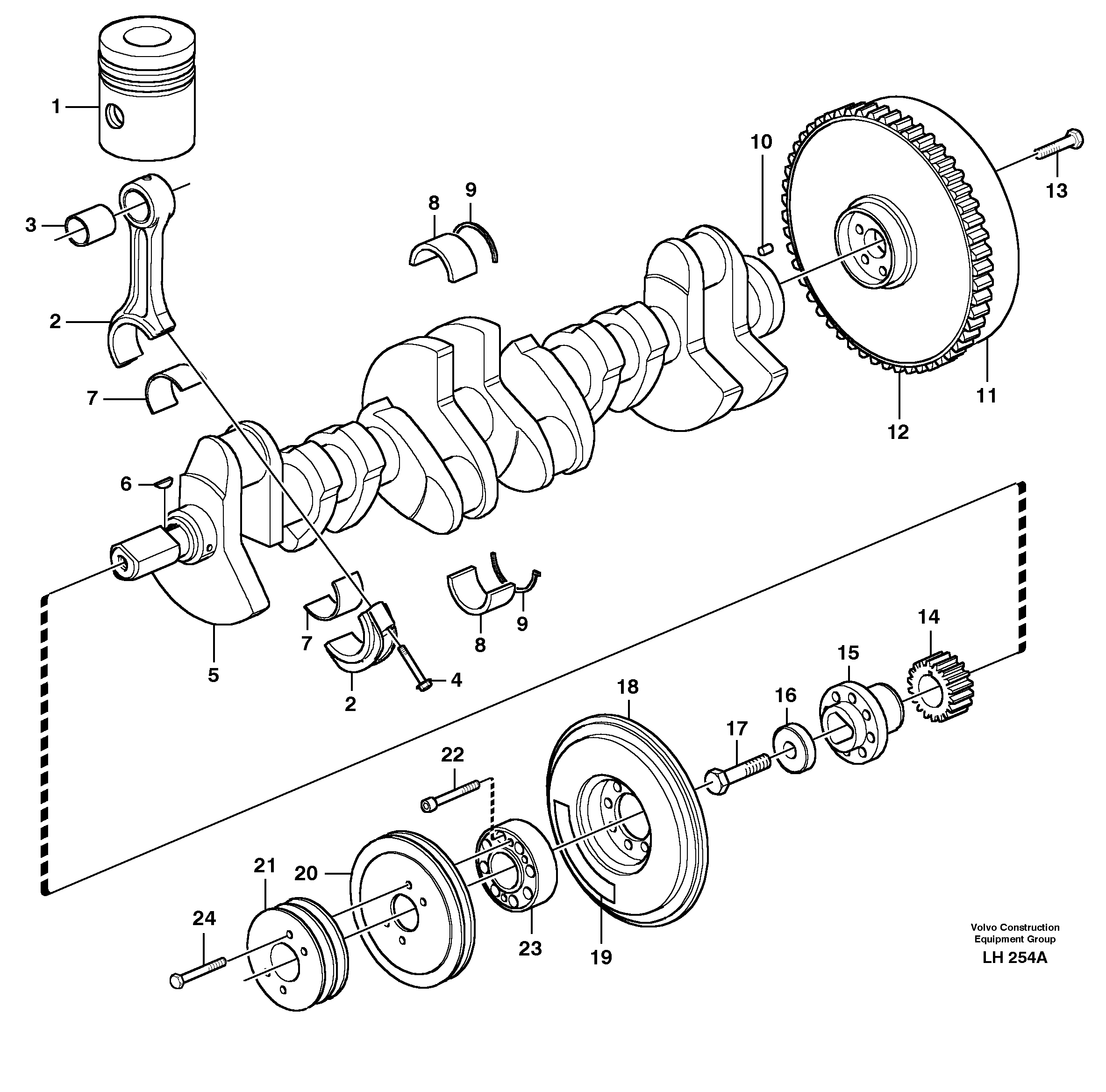 Crankshaft and related parts — volvo parts diagram