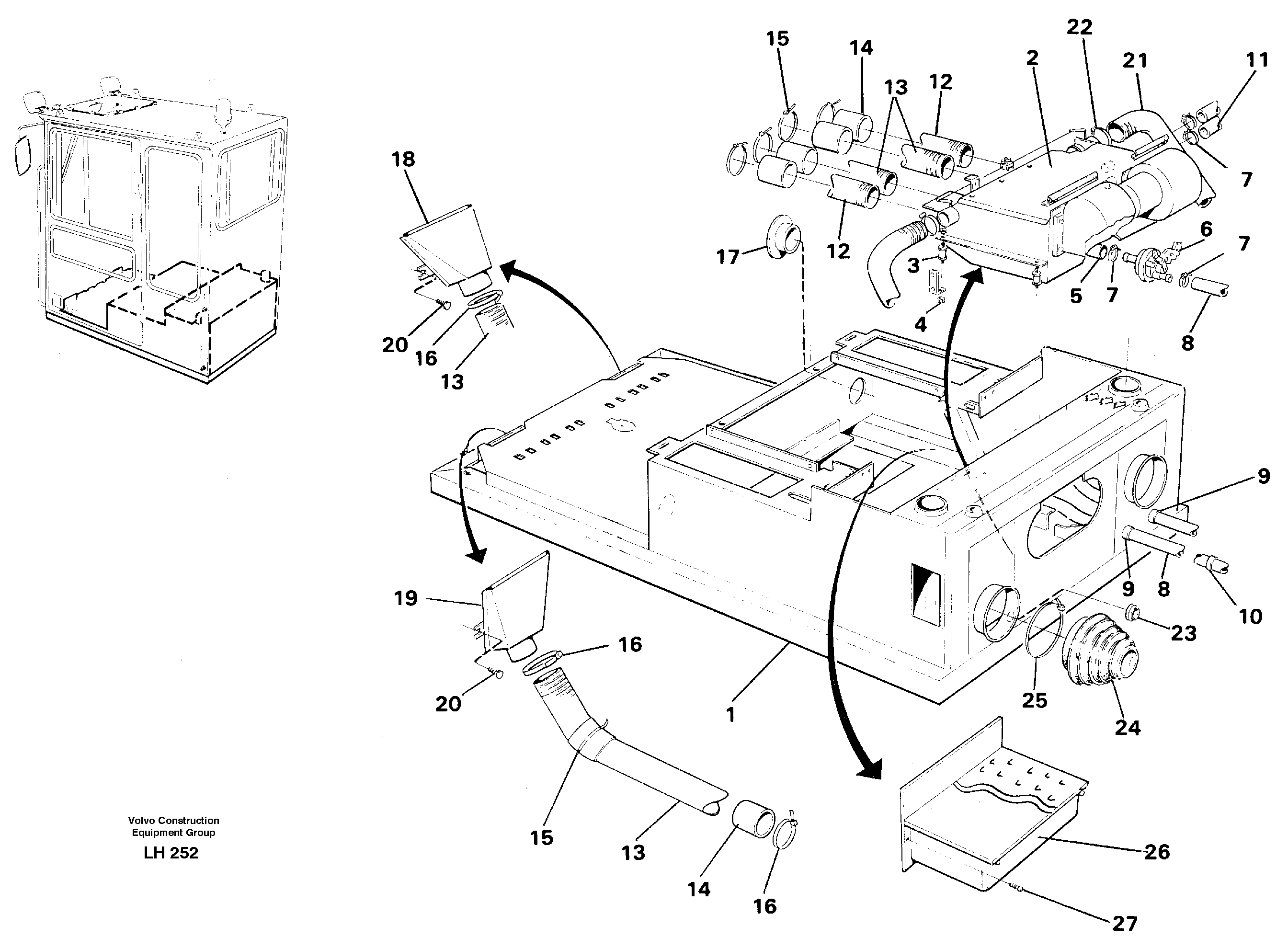 Radiator with fitting parts — volvo parts diagram
