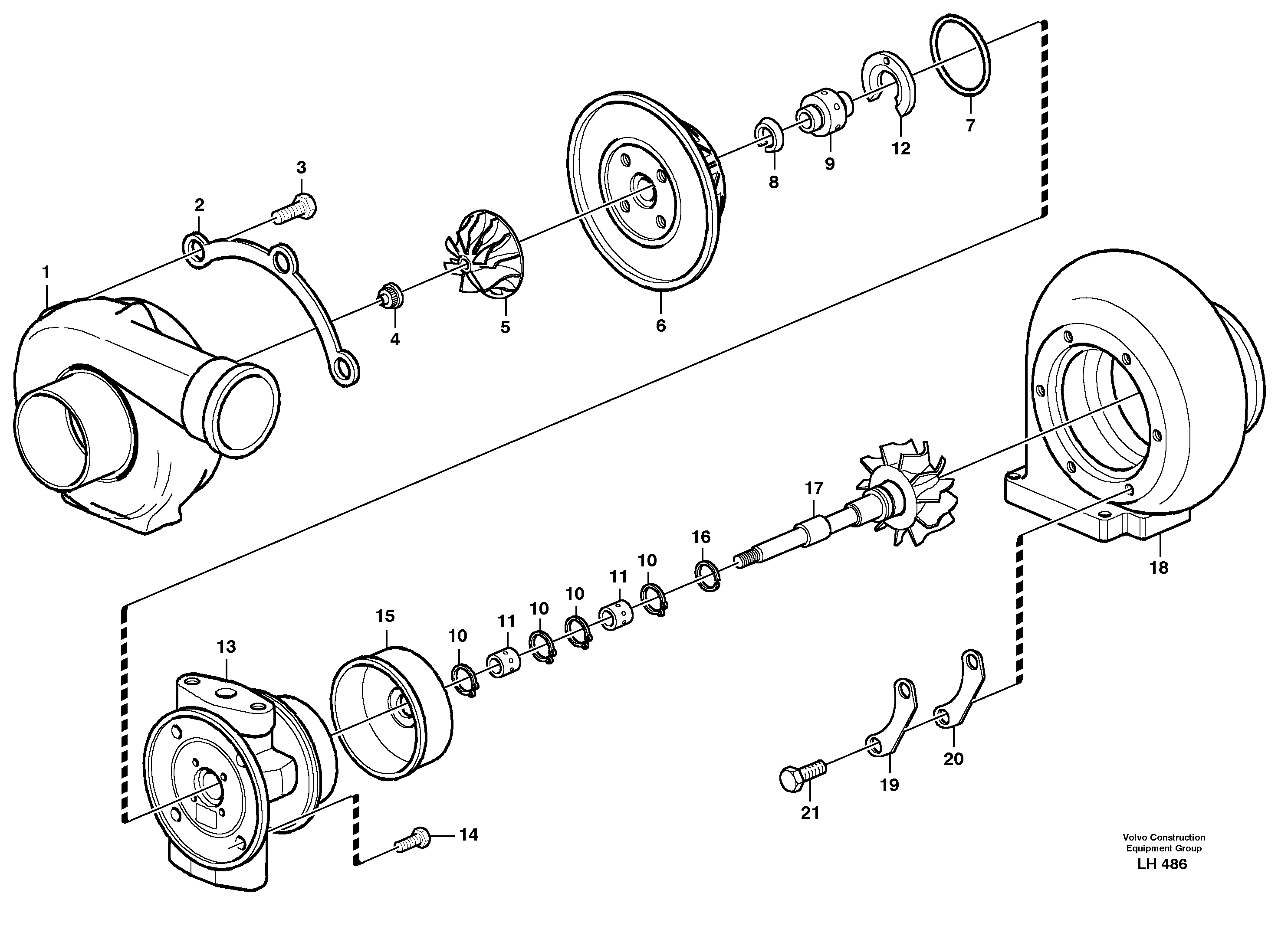 Turbo charger — volvo parts diagram