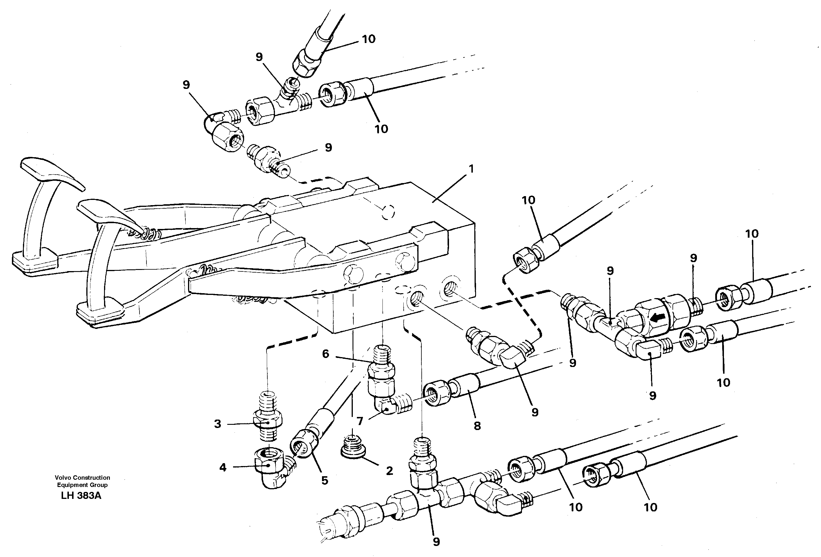Hydraulic system Pedal valve, travel — volvo parts diagram