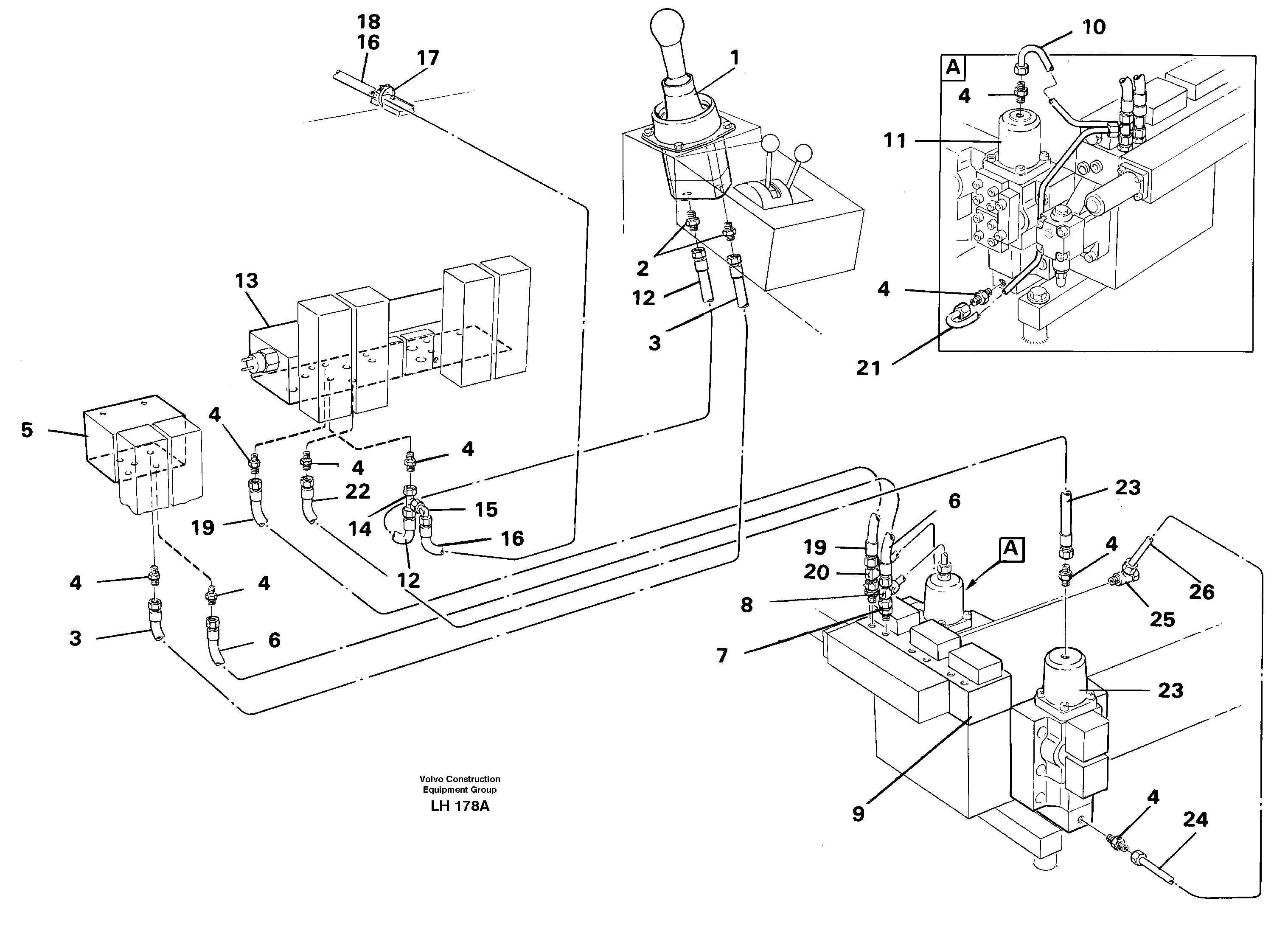 Servo hydraulics, boom — volvo parts diagram