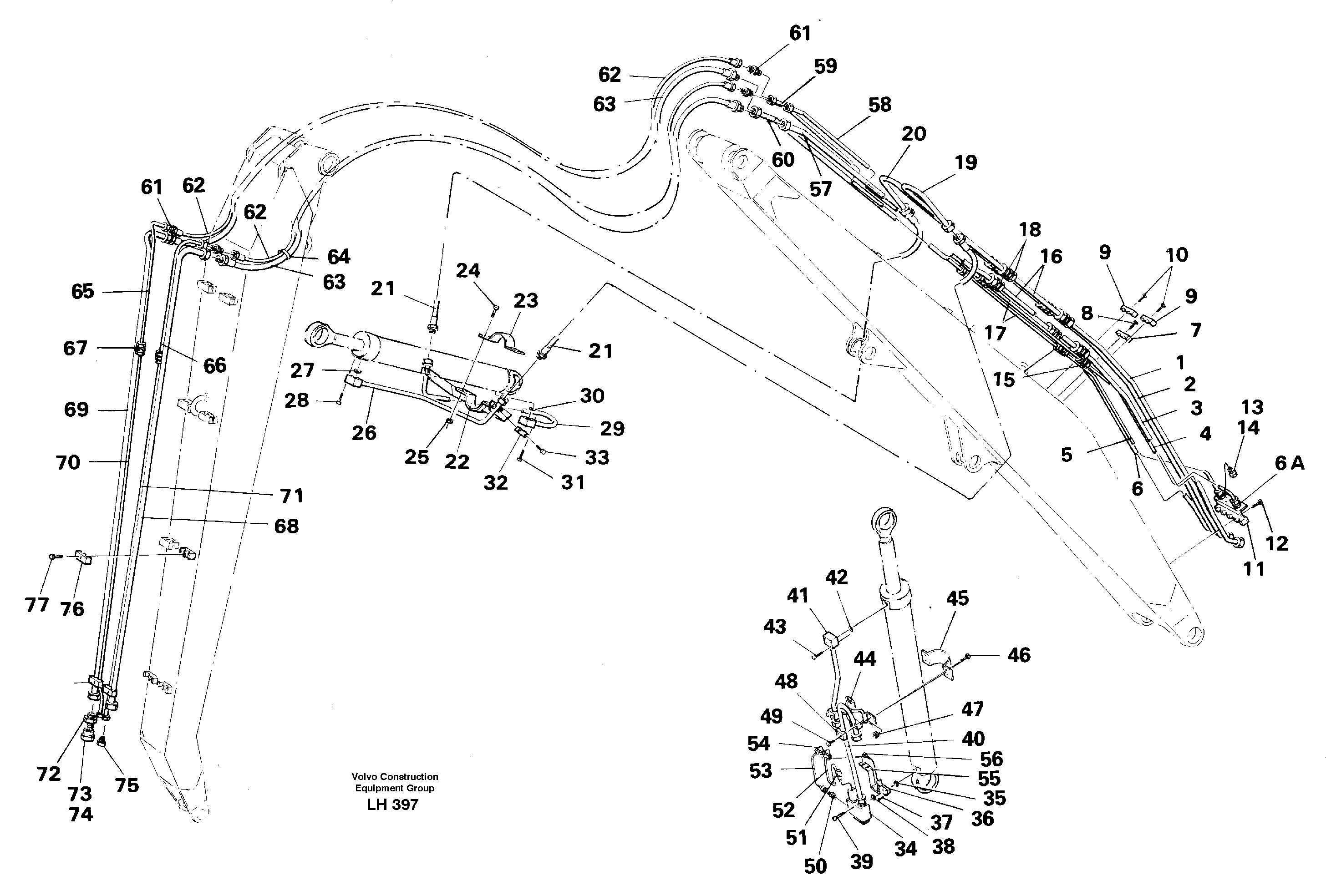 Hydraulic system for materials handling equipm — volvo parts diagram