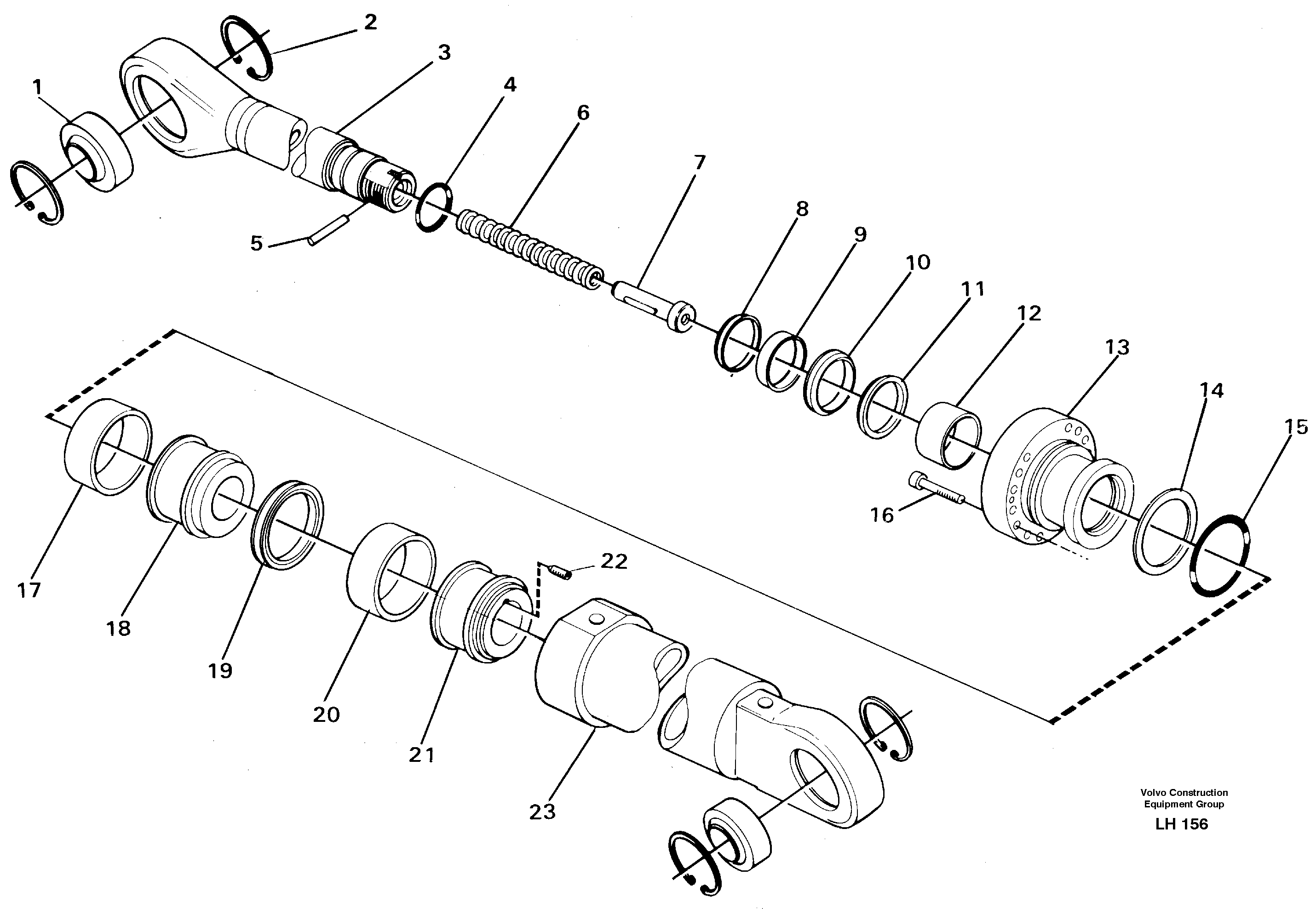Dipper arm cylinder — volvo parts diagram