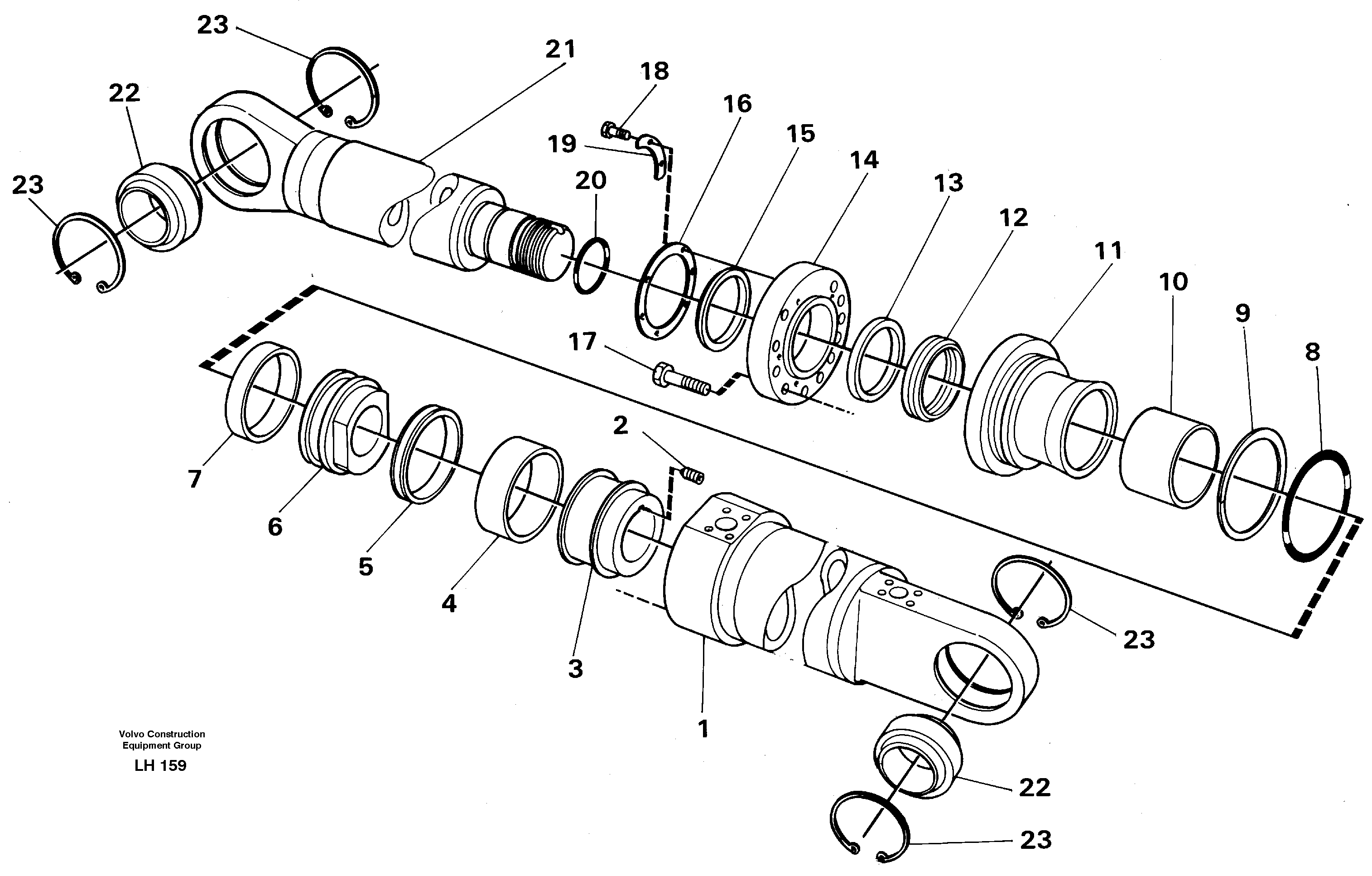 Dipper arm cylinder Material handle equipm.  14258081, 14258084 — volvo parts diagram