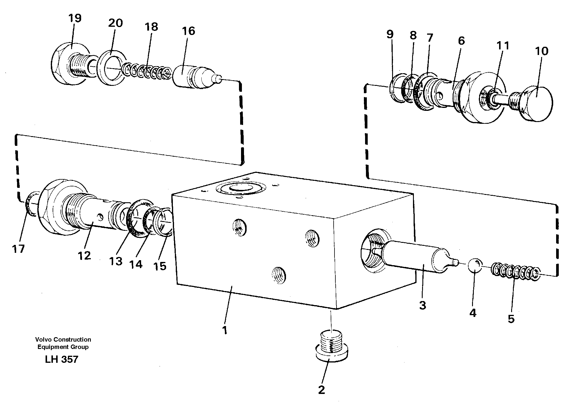 Hydraulic lock, dozer blade. — volvo parts diagram