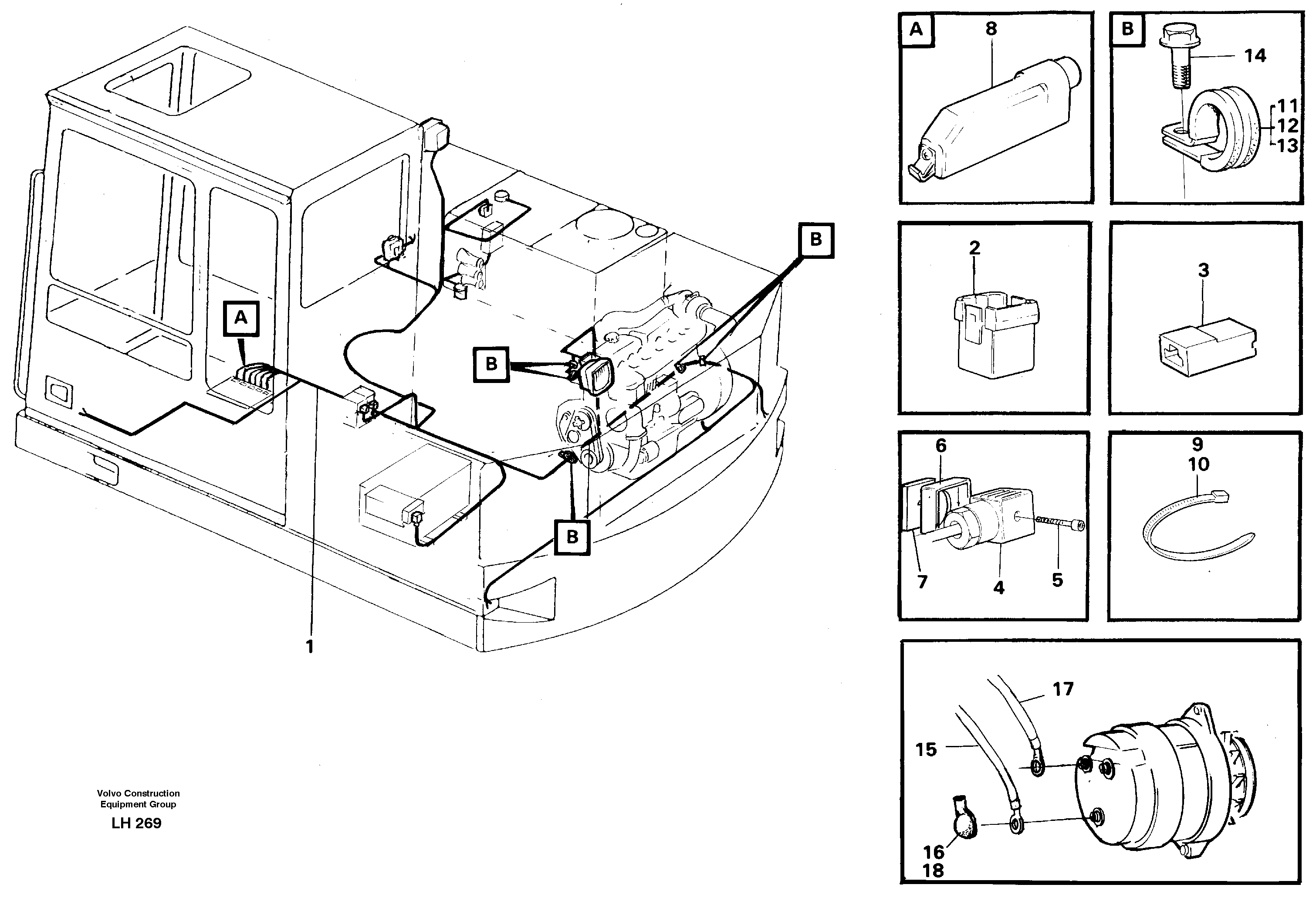 Cable harness, upper section — volvo parts diagram