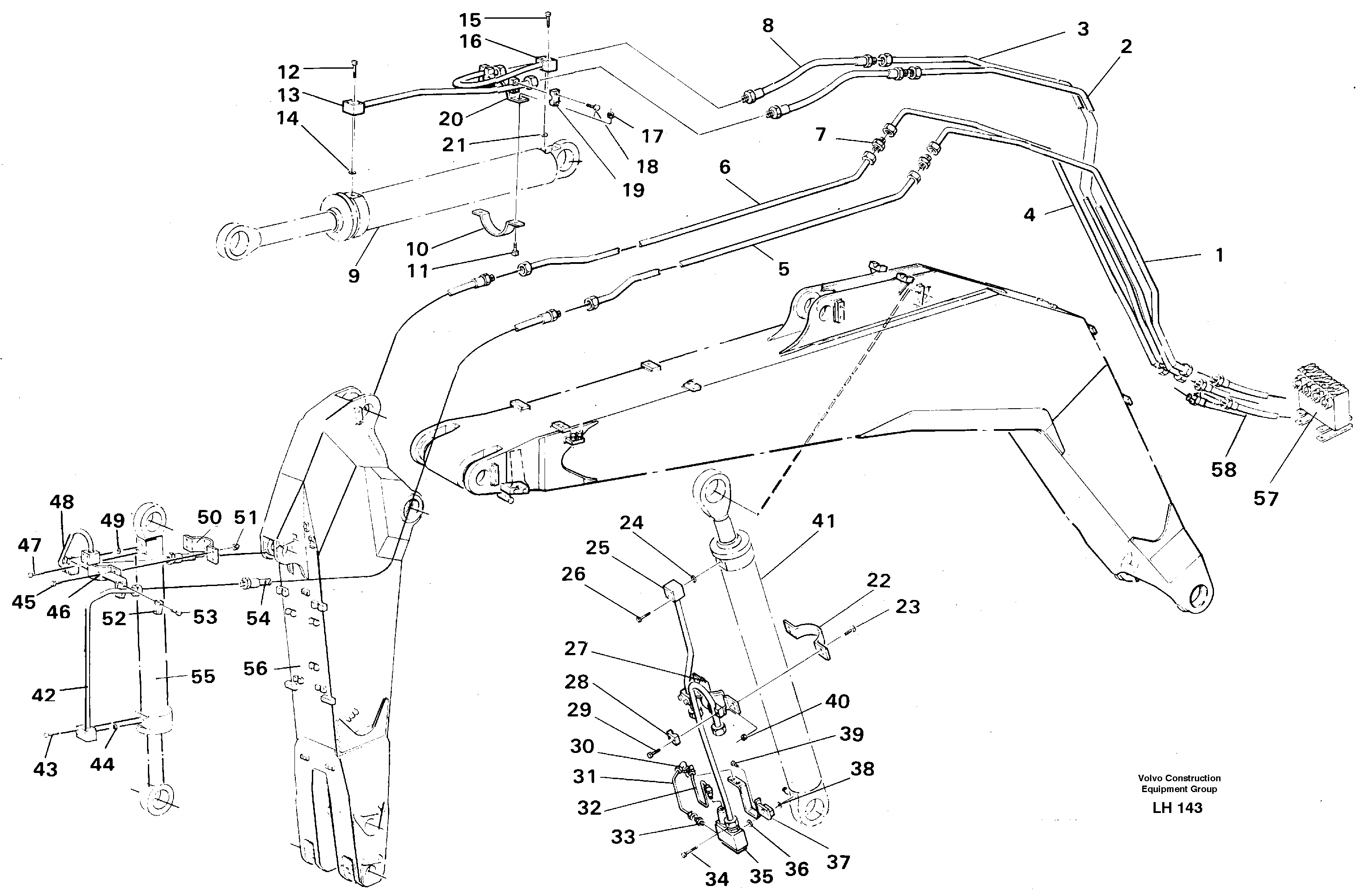 Hydr.backhoe equipm.5.20mdipper arm 2.25m — volvo parts diagram