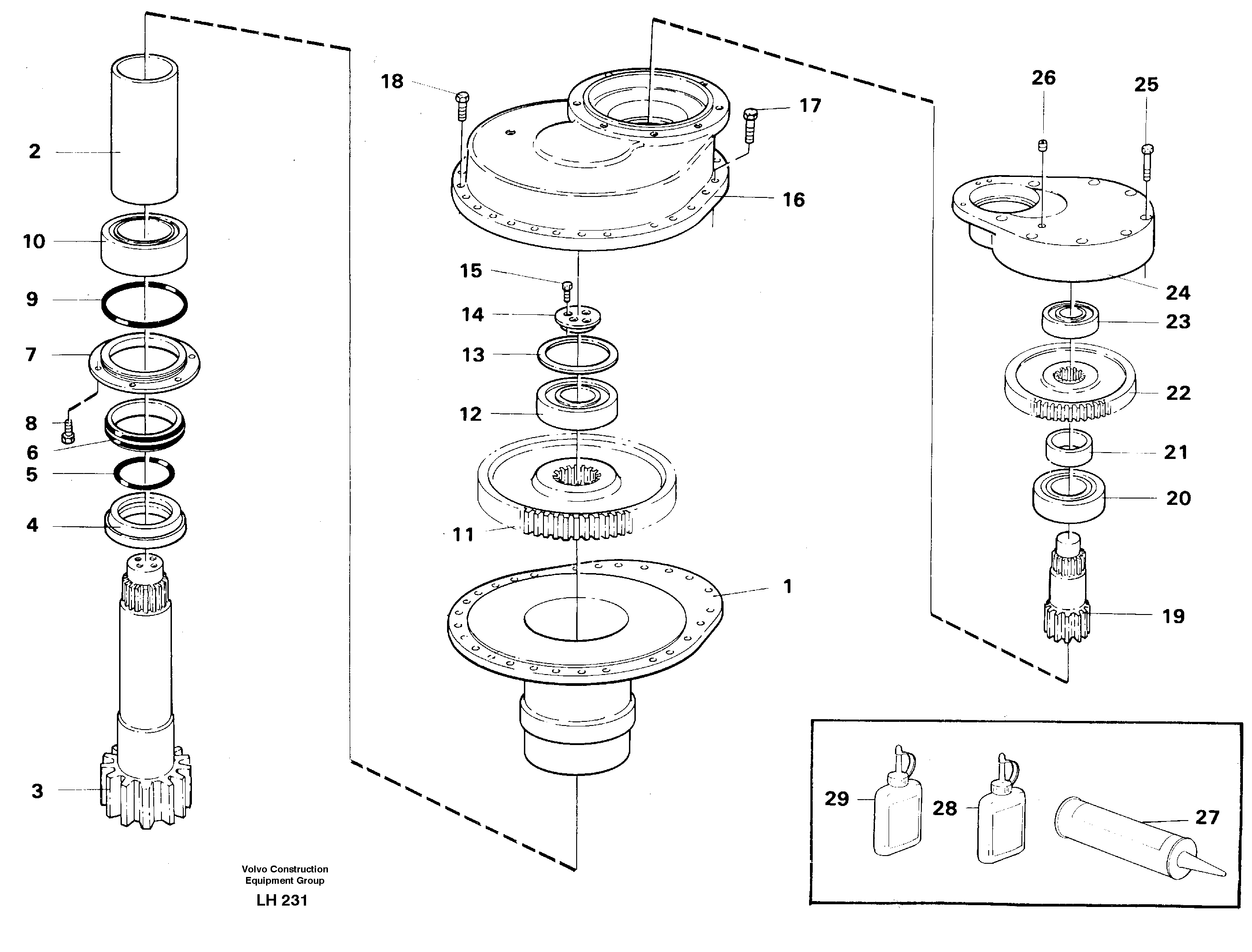 Swing gearbox — volvo parts diagram