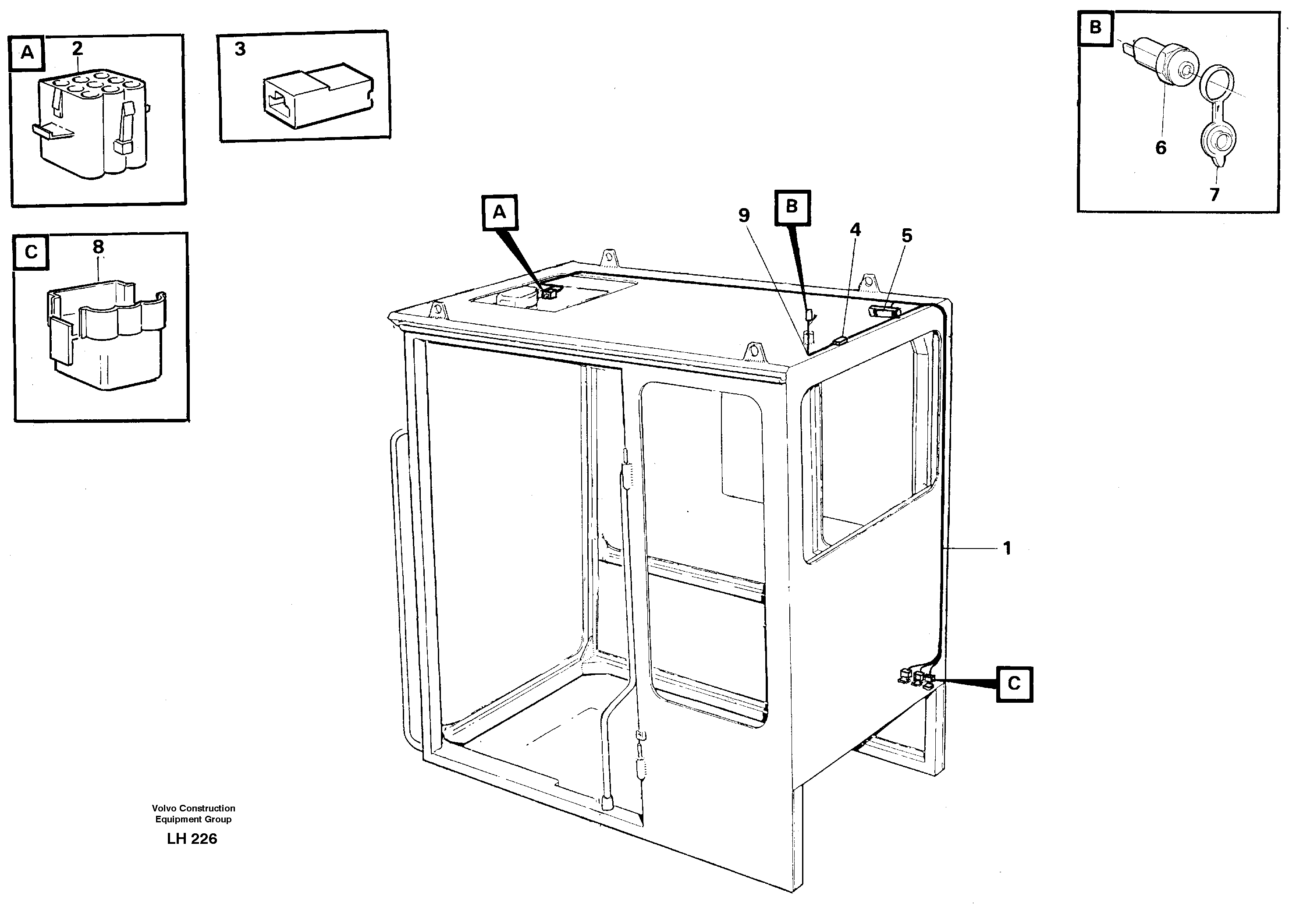 Cable harnesses, cab — volvo parts diagram