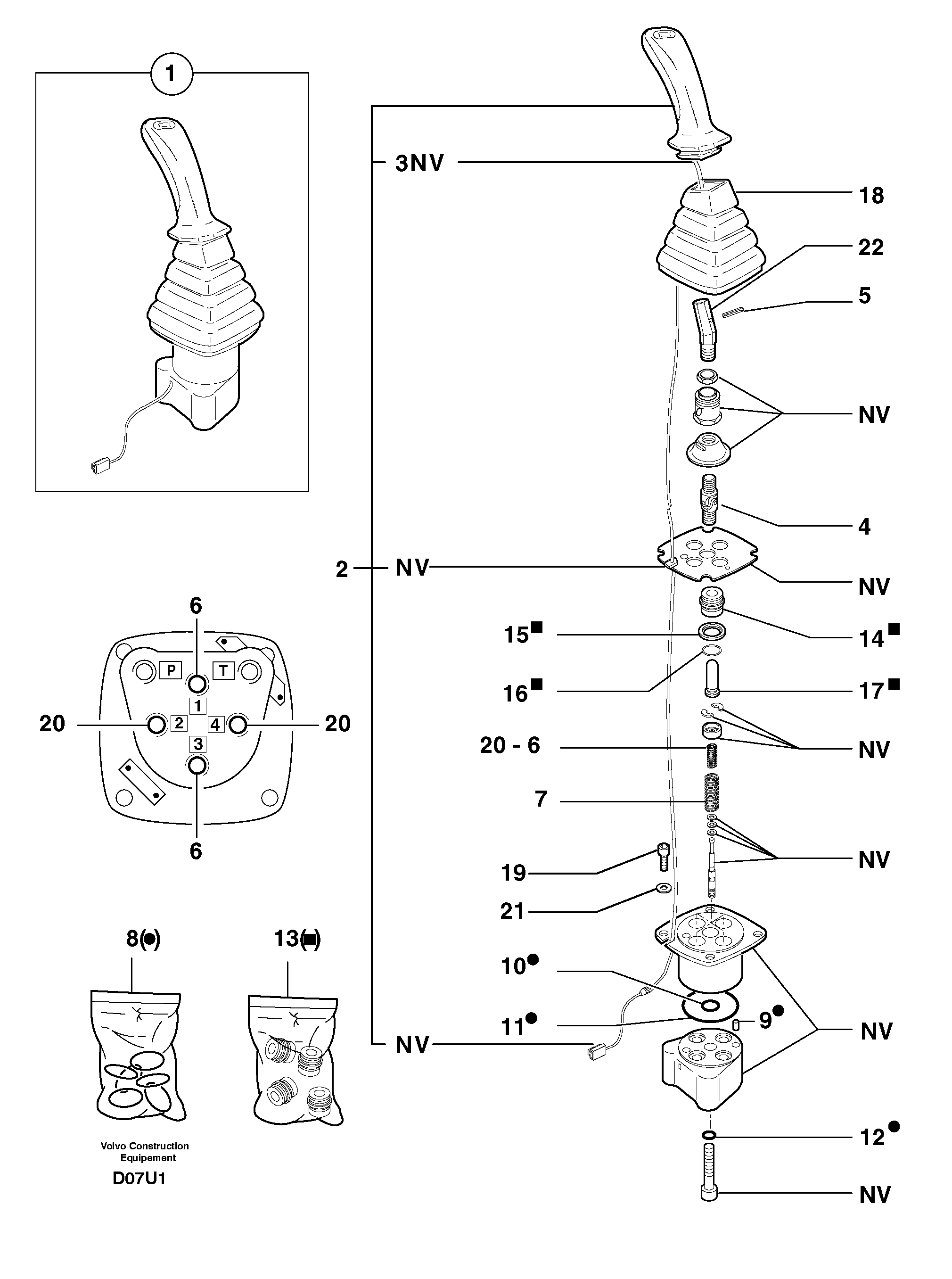 Control lever : dipper arm / slewing  ( left ) — volvo parts diagram