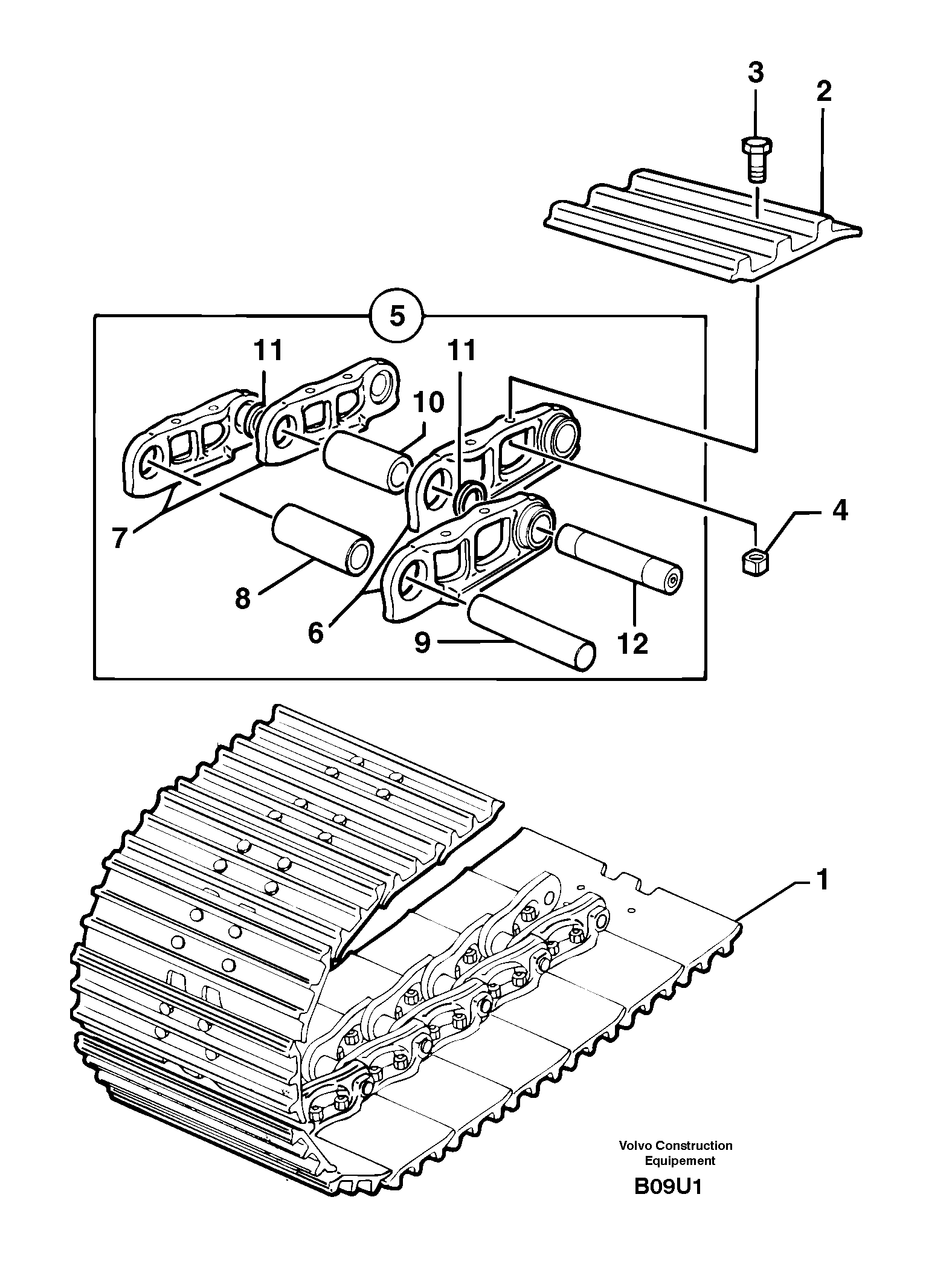 Steel tracks — volvo parts diagram