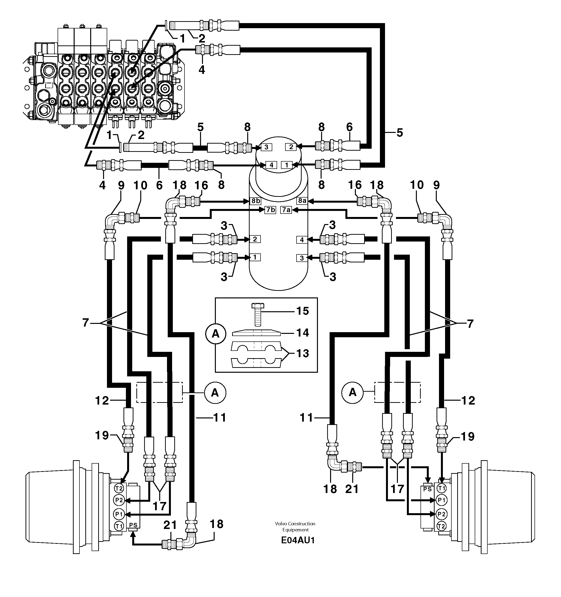 Hydr. circuit. ( travelling ) — volvo parts diagram