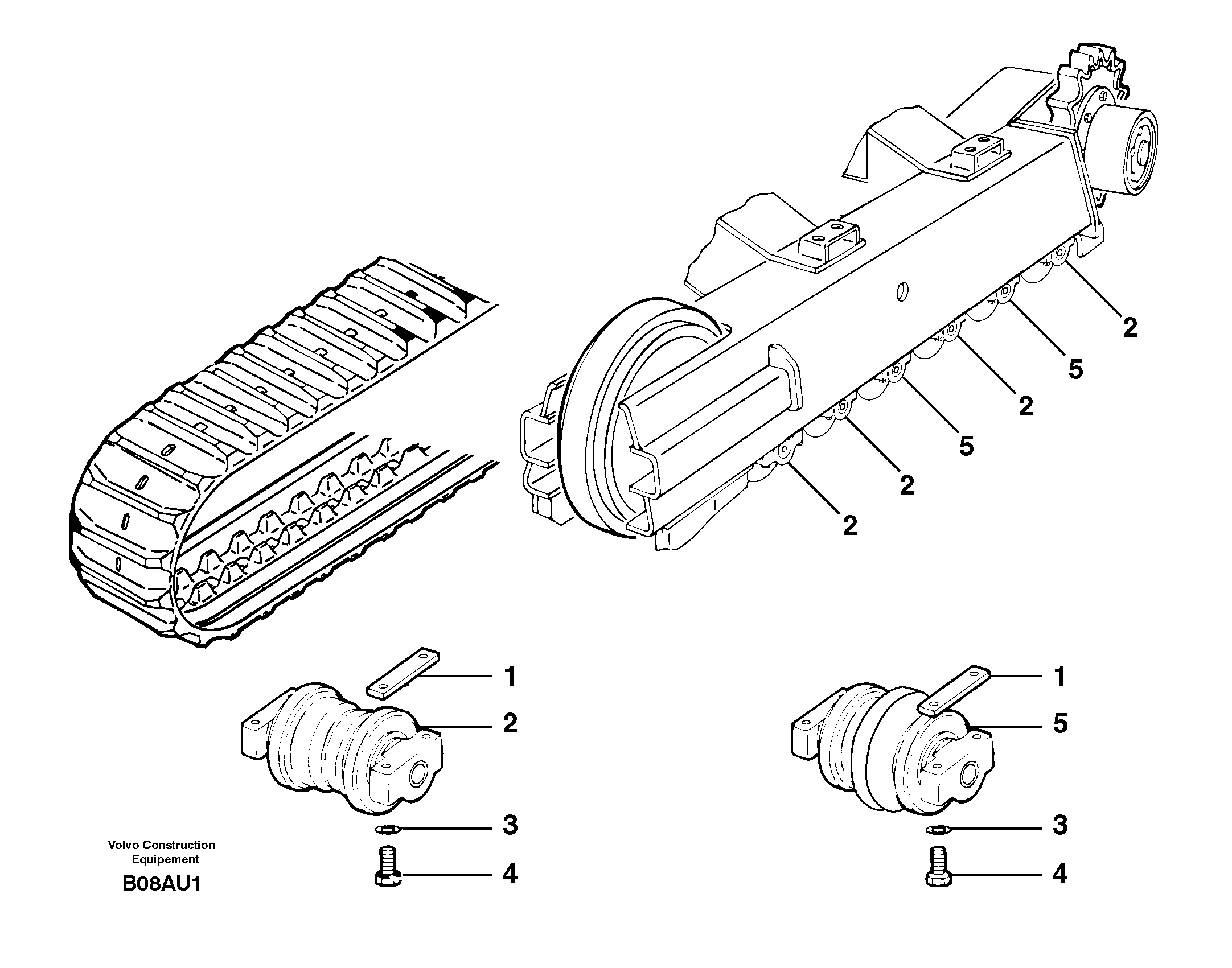 Track rollers ( rubber tracks ) — volvo parts diagram