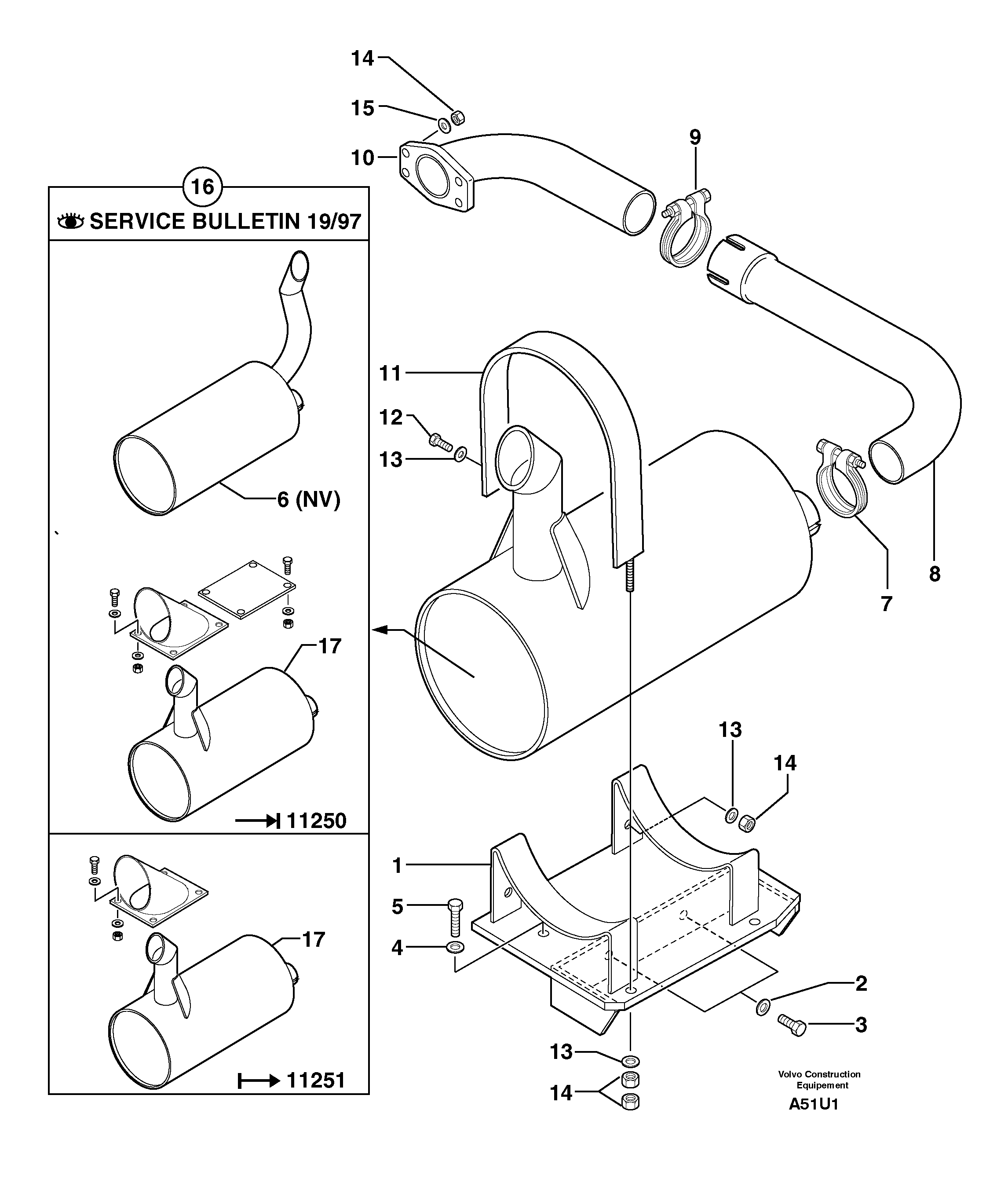 Muffler — volvo parts diagram