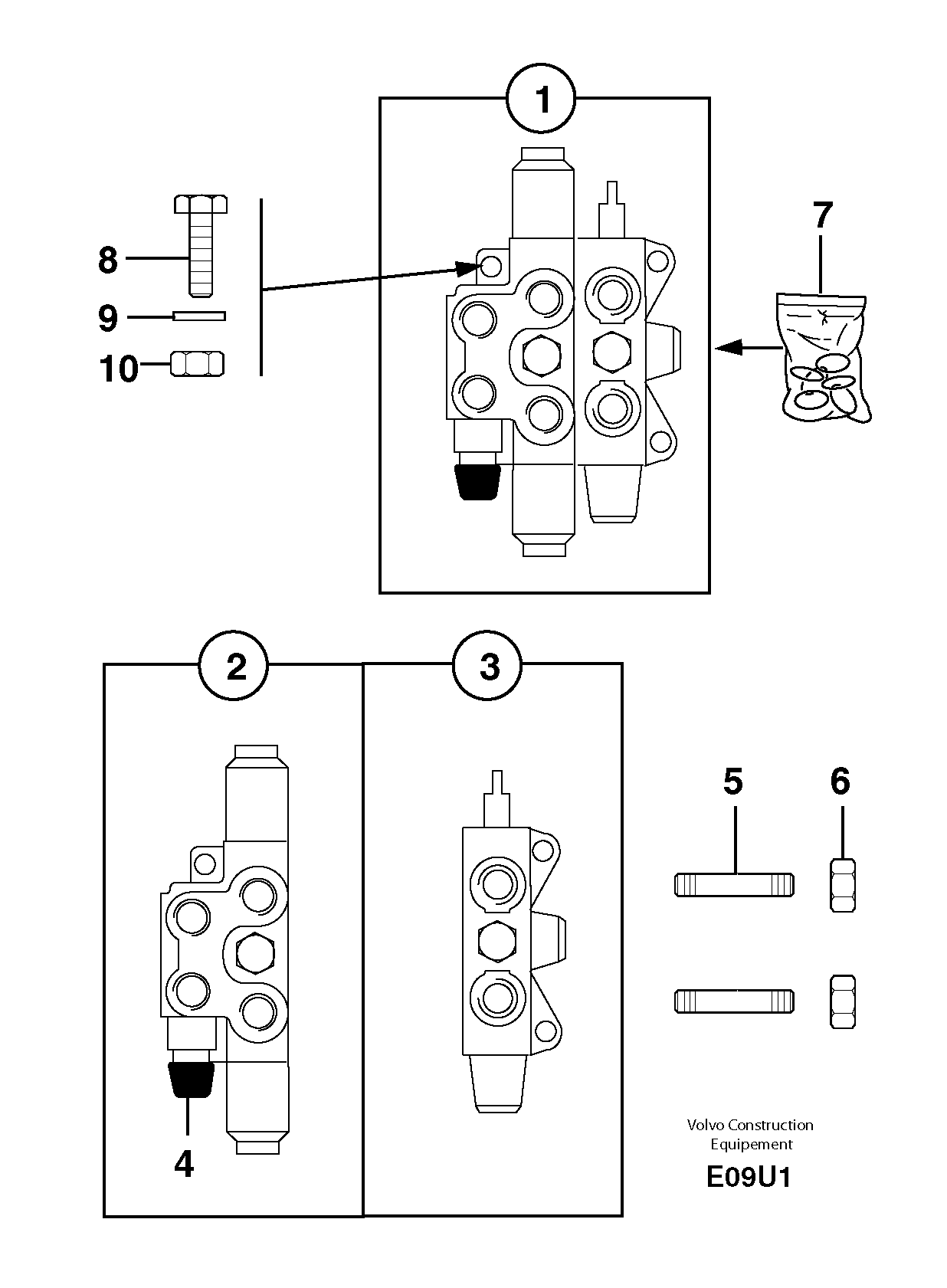 Control valve : 2 spools — volvo parts diagram